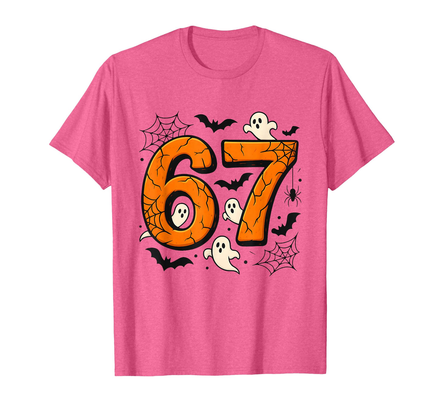 6 7 Halloween Design | Scary Pumpkin Numbers Ghosts Bats T-Shirt