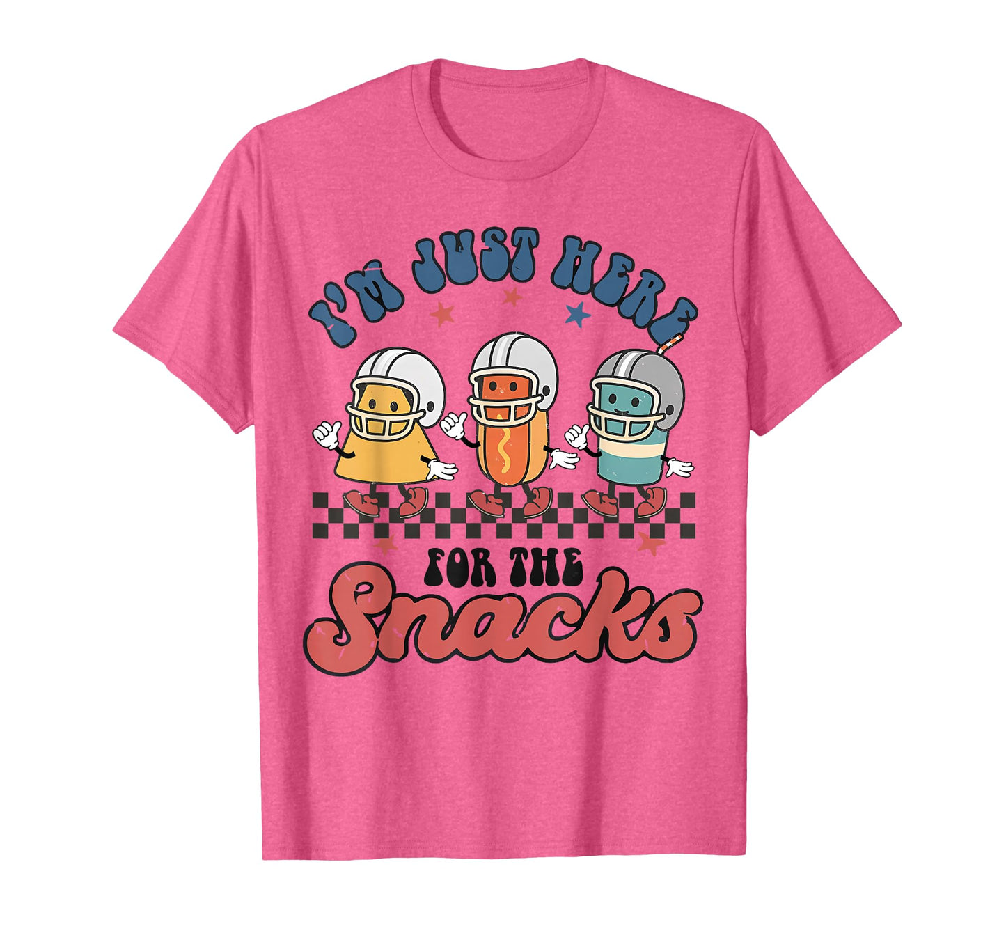 I'm Just Here for The Snacks Funny Game Day Football Women T-Shirt