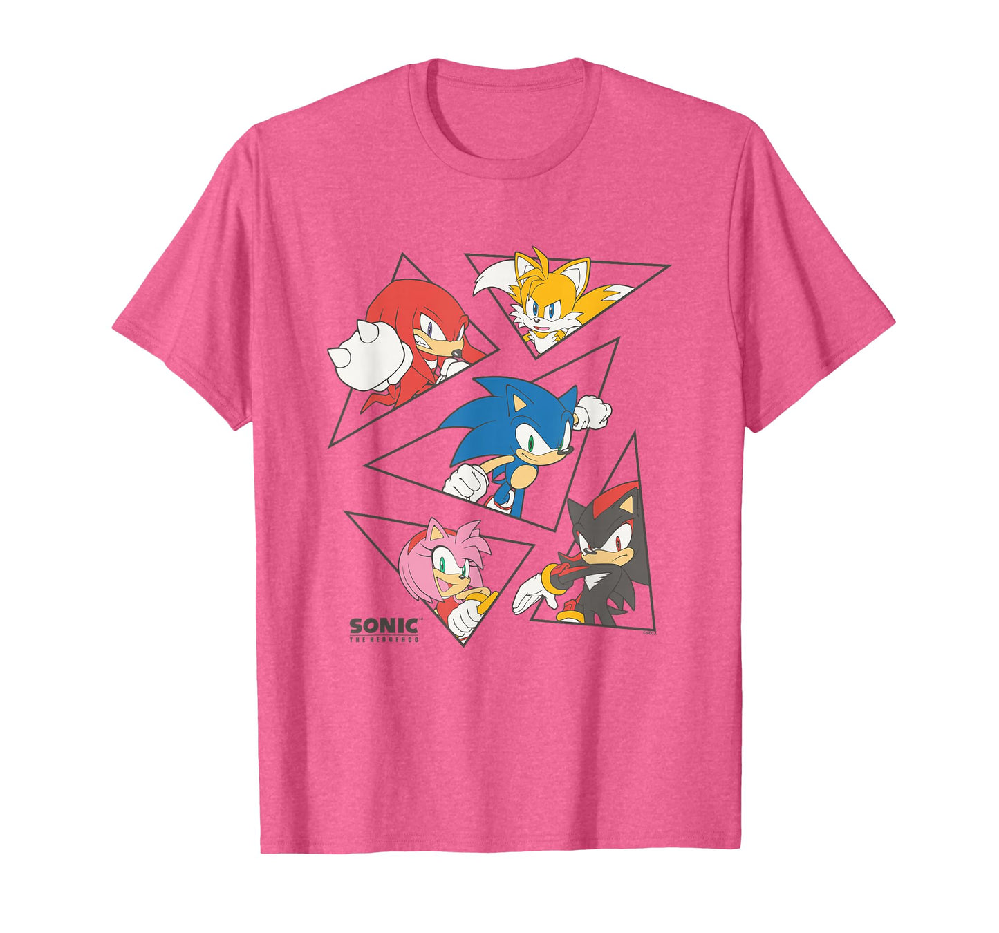 Sonic The Hedgehog Main Characters Triangle Portraits Retro T-Shirt