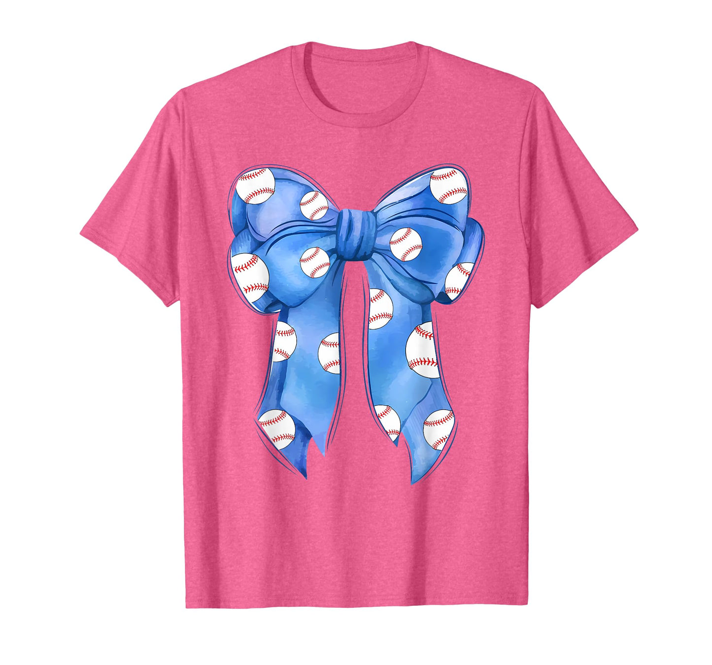 Baseball Coquette Bow Funny Baseball Blue Team T-Shirt