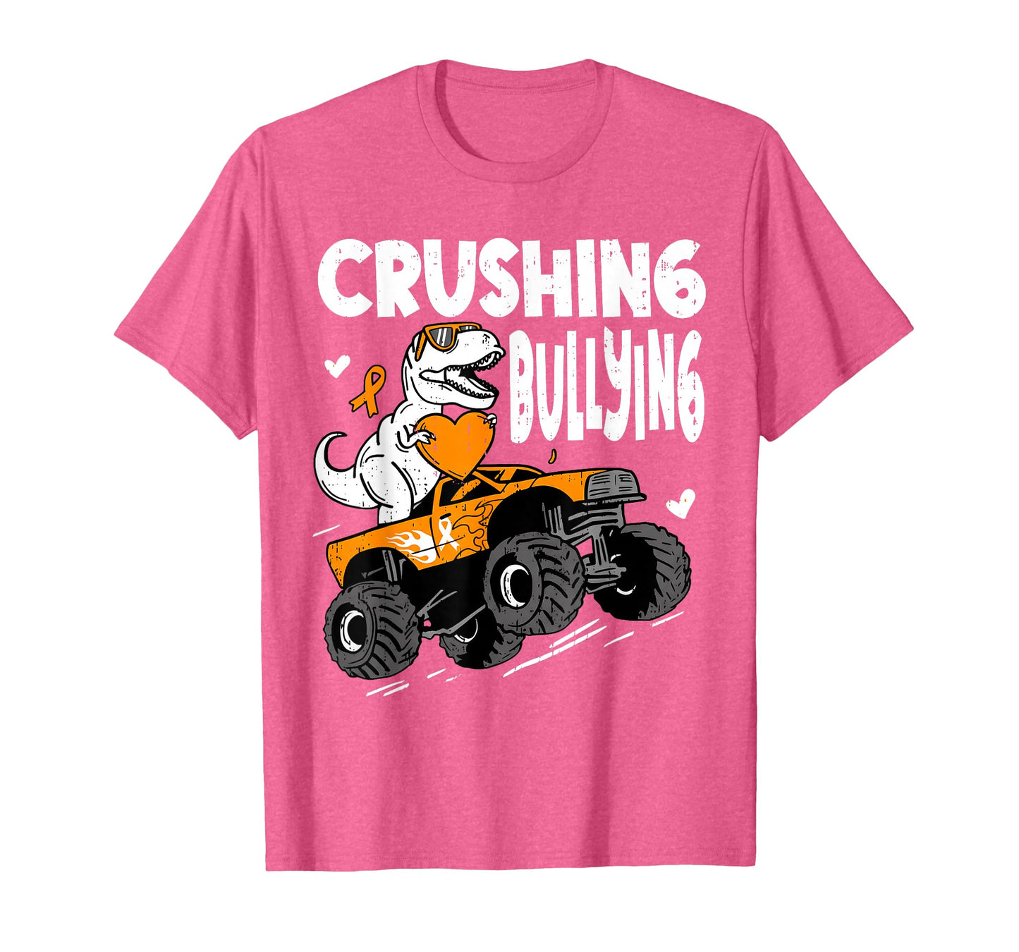 Unity Day Orange Crushing Bullying Dino T Rex Truck Boy Kids T-Shirt