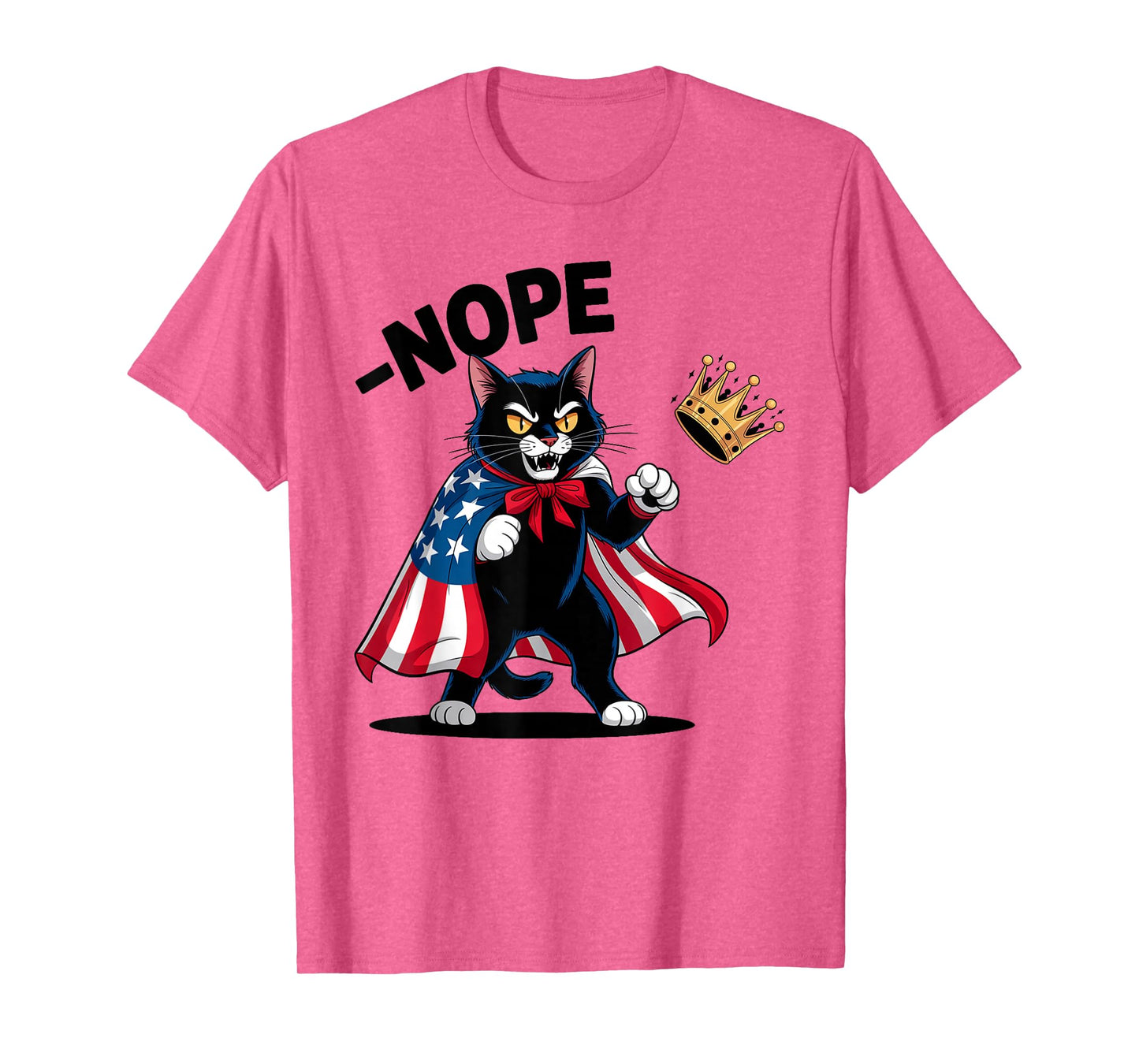 Funny Black Cat No Kings October 18 No Kings Day Men Women T-Shirt