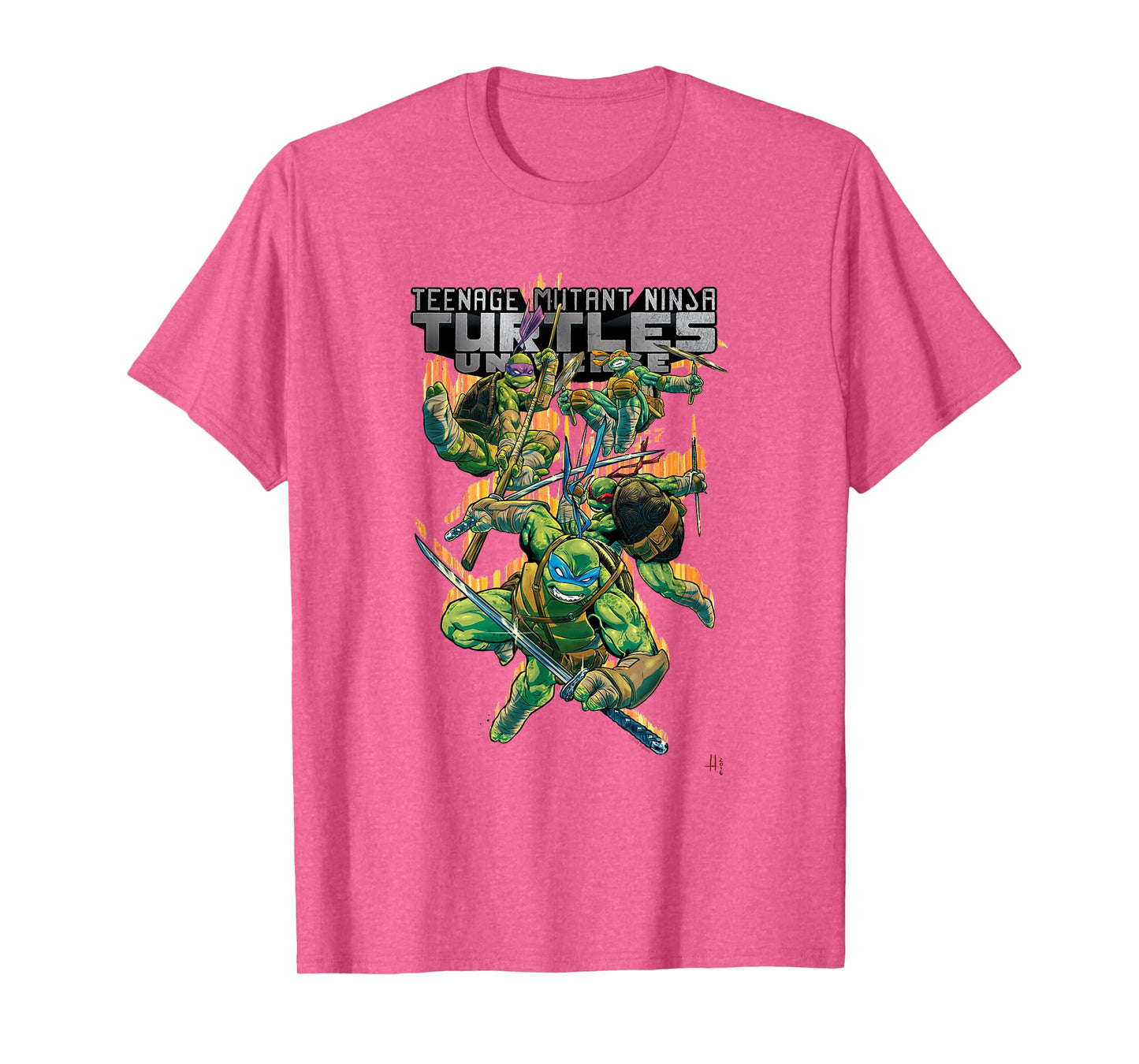 Teenage Mutant Ninja Turtles Colorful Attack Poses Comic T-Shirt