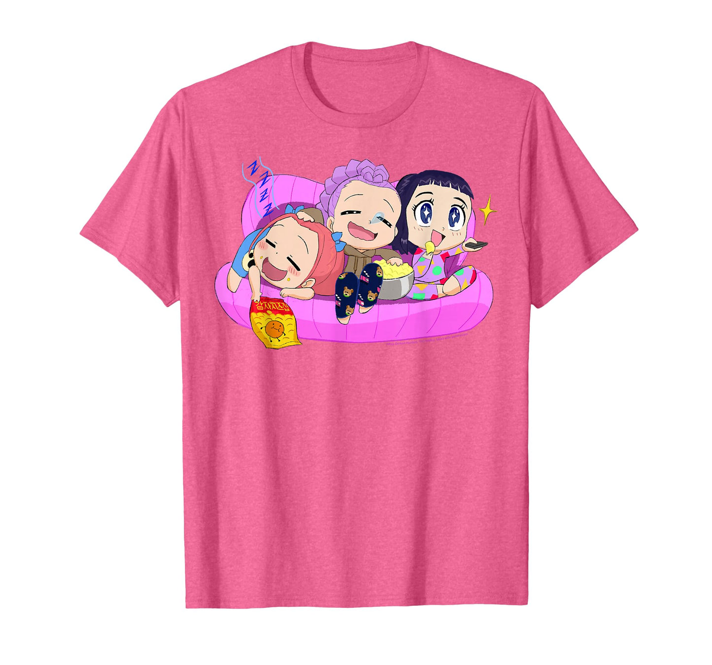 Kpop Demon Hunters Halloween Chibi Huntrix Relaxing in Couch T-Shirt