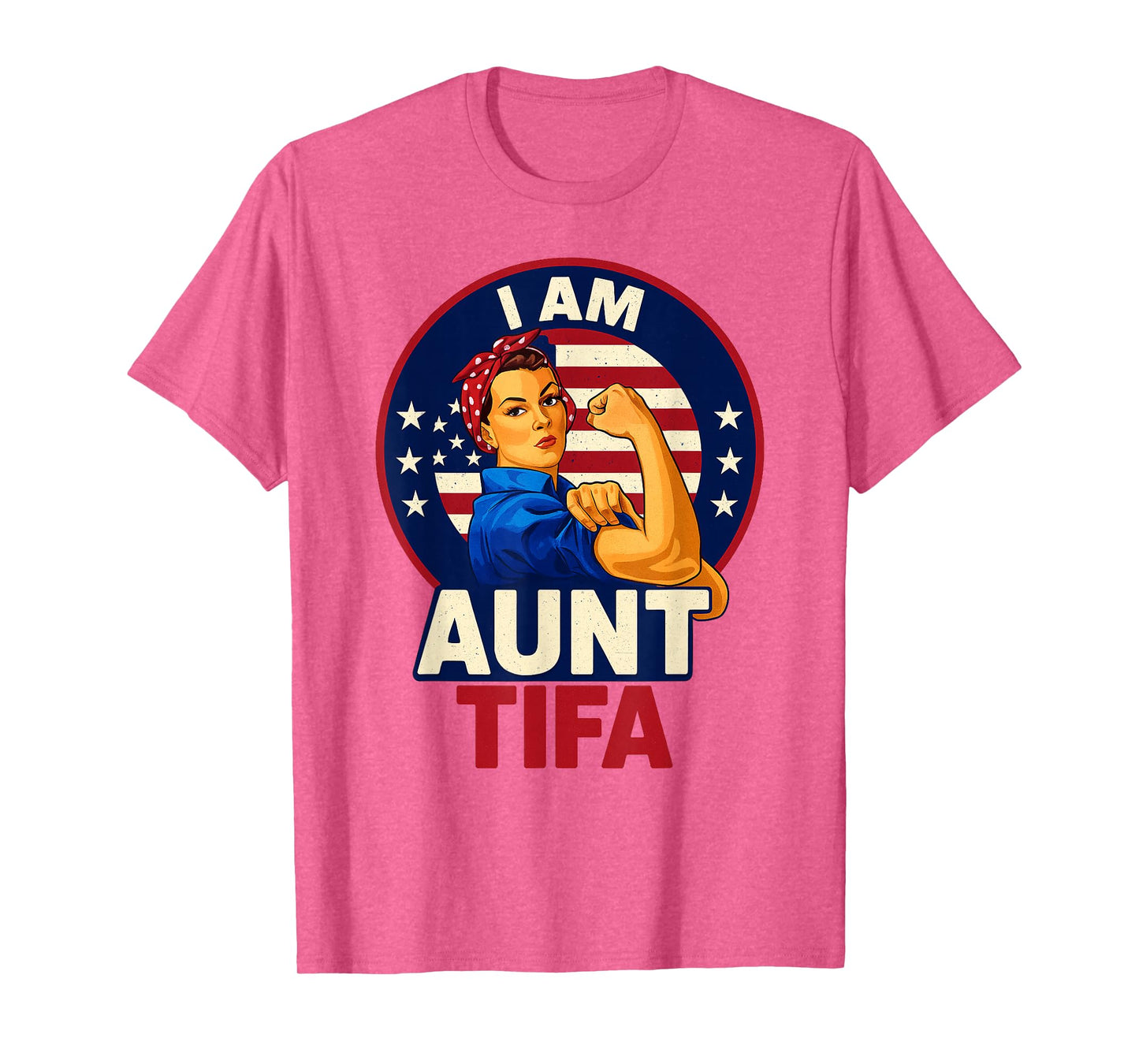 I Am Aunt Tifa Woman's Girl America Flag T-Shirt