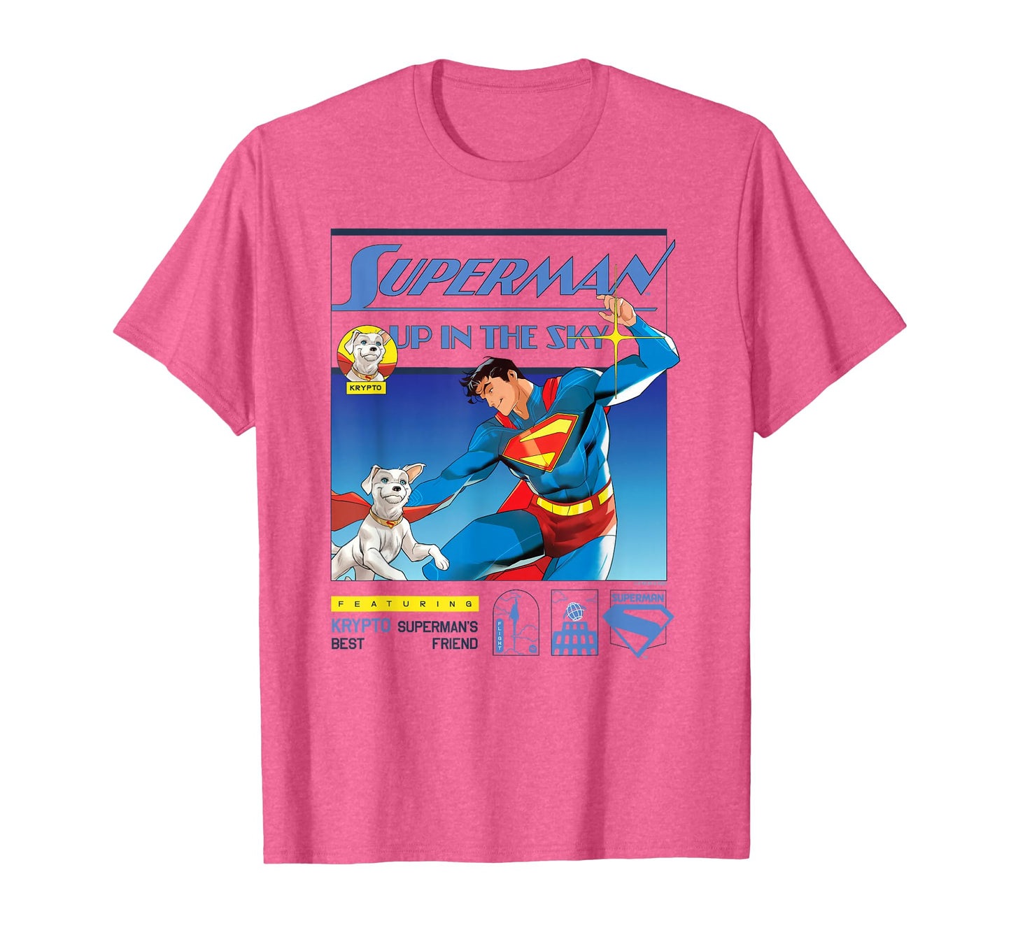 Superman (2025) Up In The Sky Featuring Krypto Poster T-Shirt