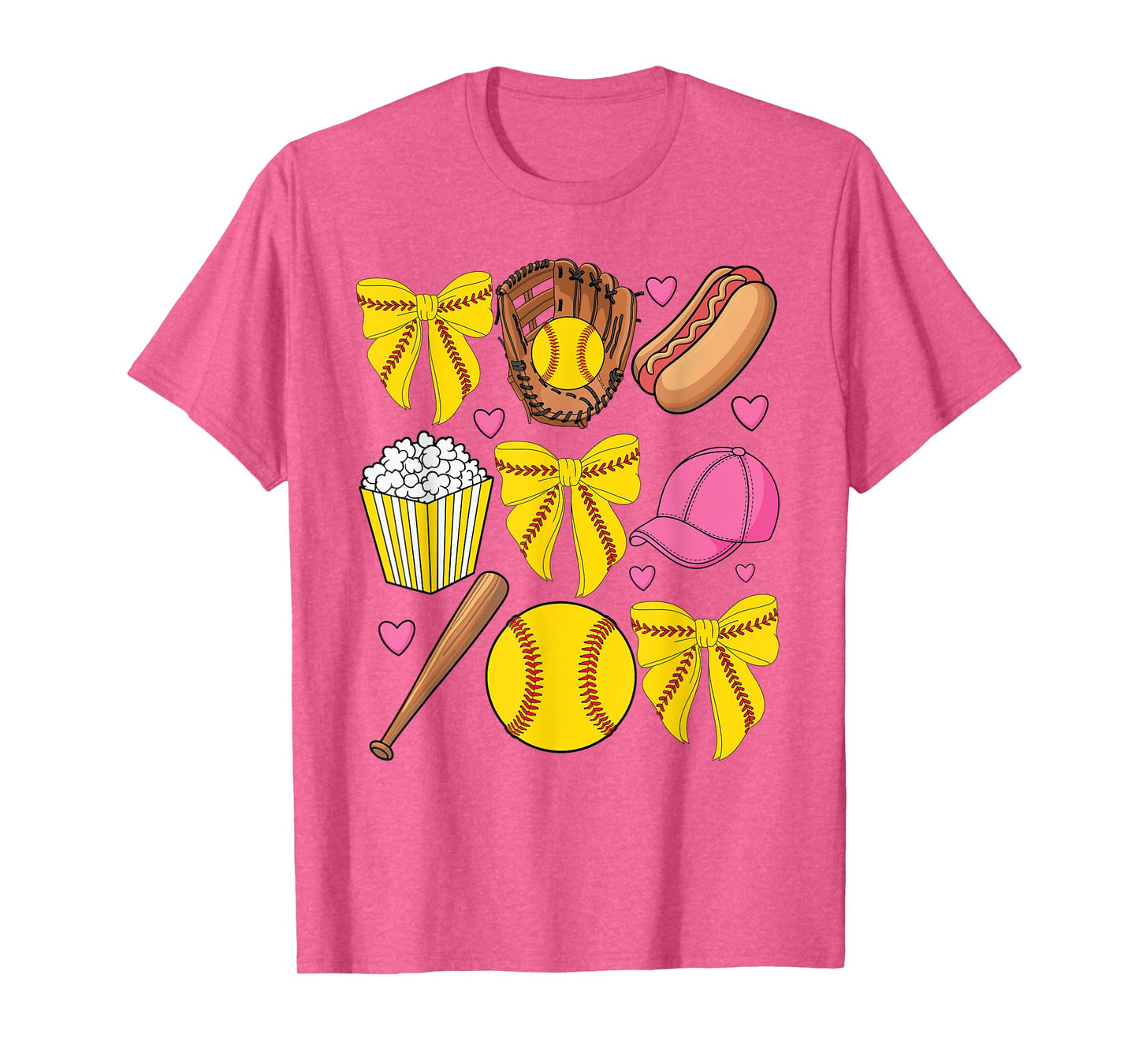 Softball Coquette Bow Softball Mom Mothers Day Women Mama T-Shirt