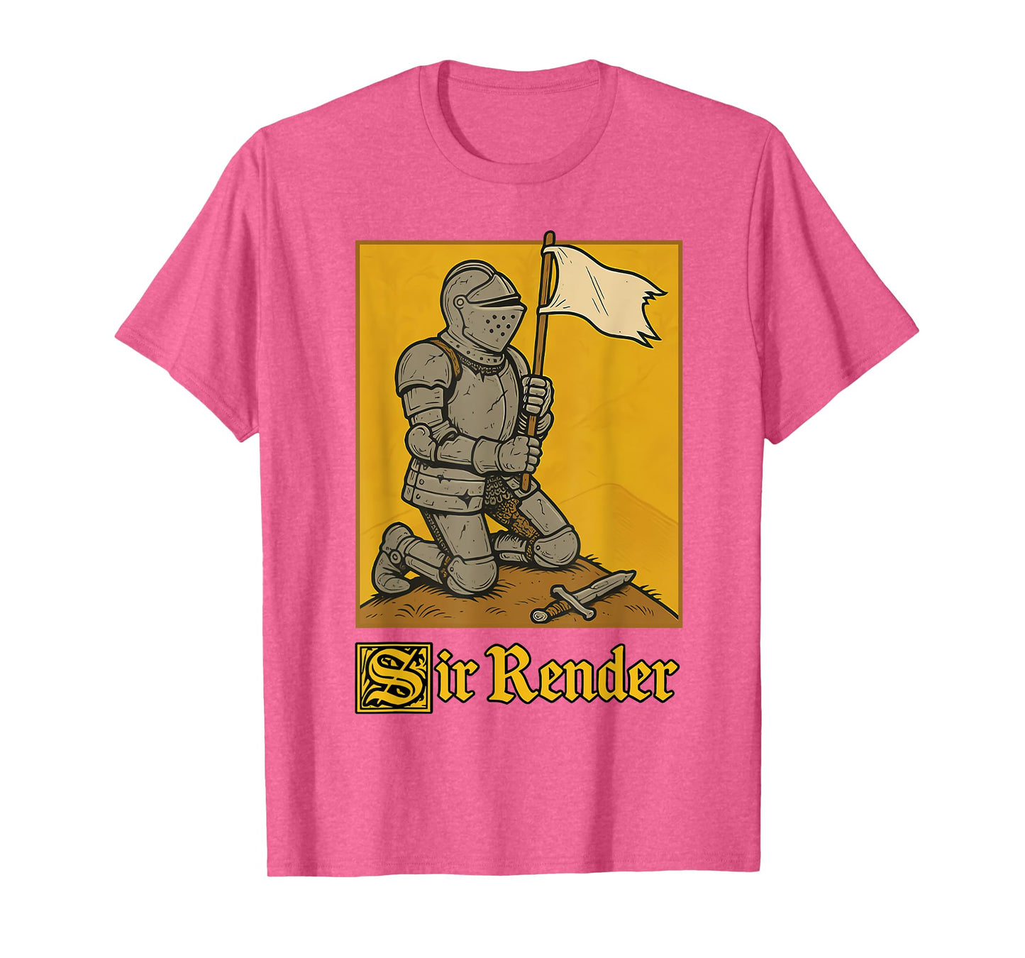 Sir Render Knight Pun Medieval Art Meme Joke T-Shirt