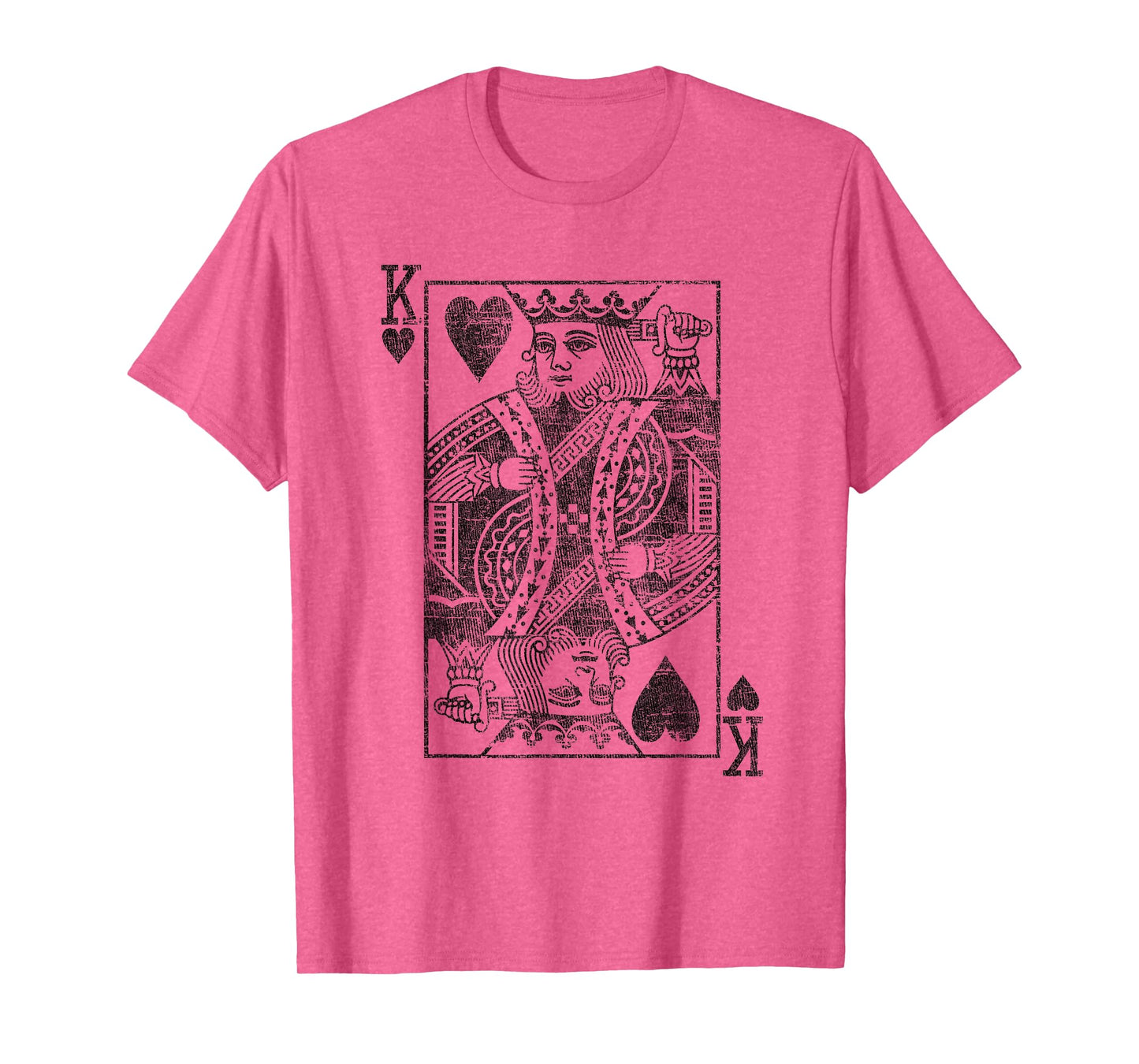 King of Hearts Playing Card Costume Poker Distressed T-Shirt