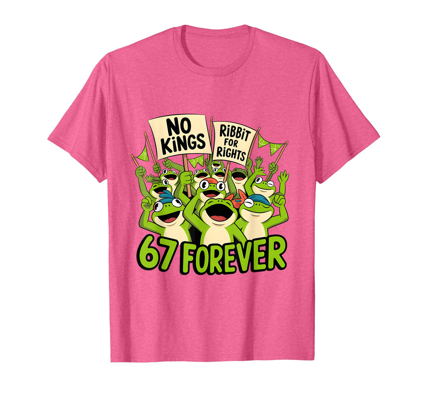 No Kings Just 67 Frogs Protest Ribbit for Rights Six Seven T-Shirt
