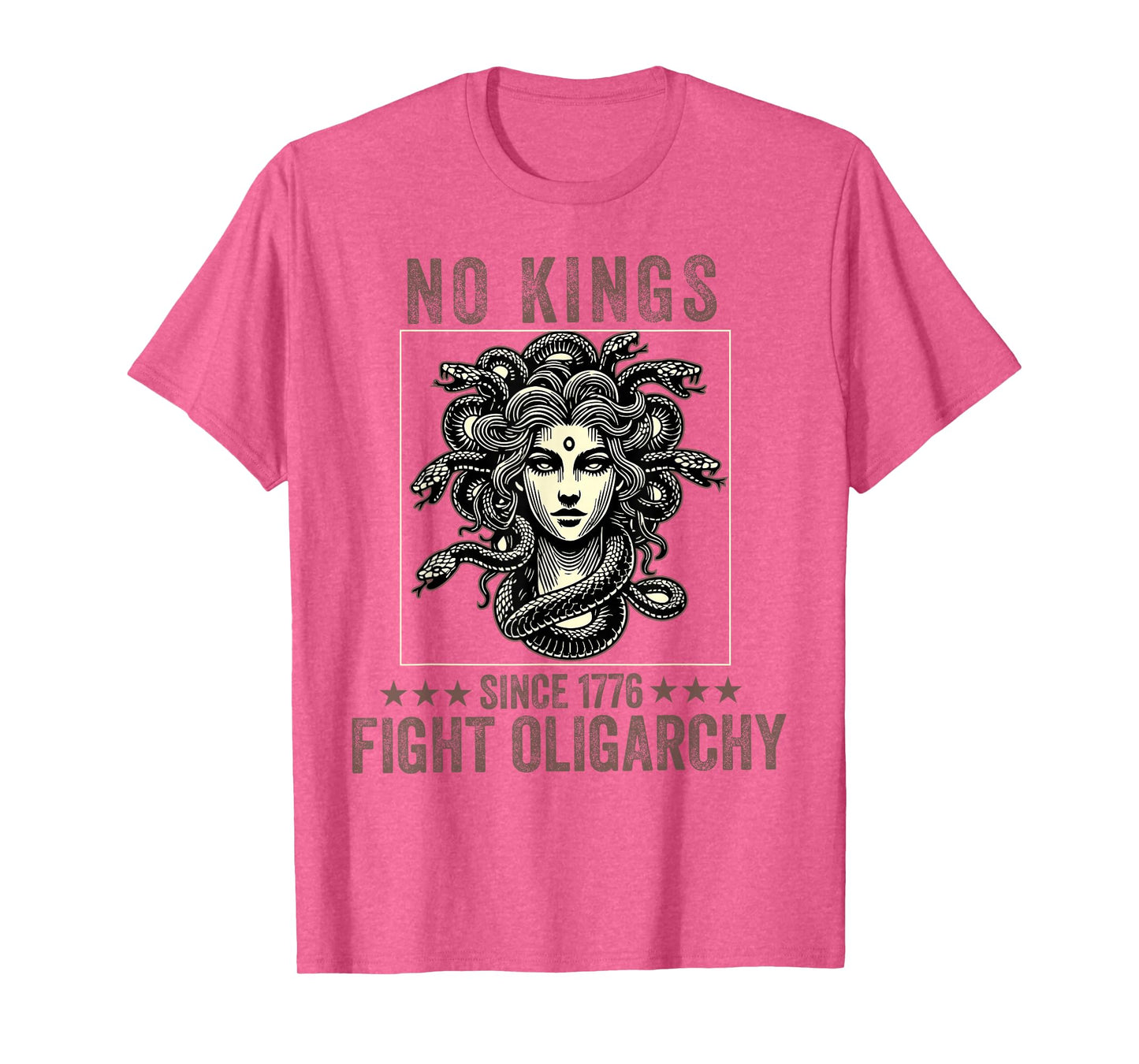 no kings fight oligarchy Medusa feminist patriot women girl T-Shirt