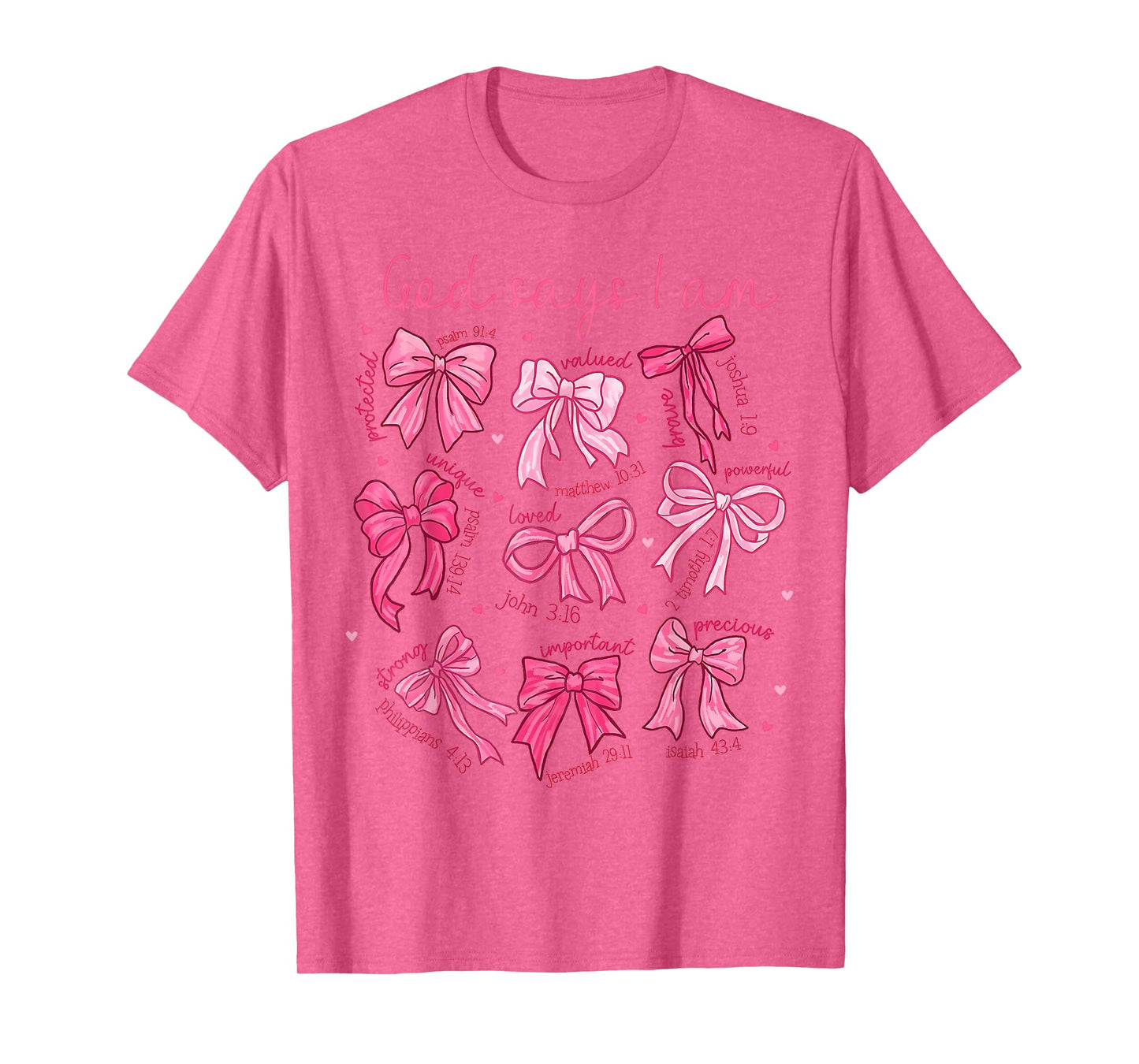 Bow God Say I Am Christian Girl Teen Women Bible Verse Jesus T-Shirt