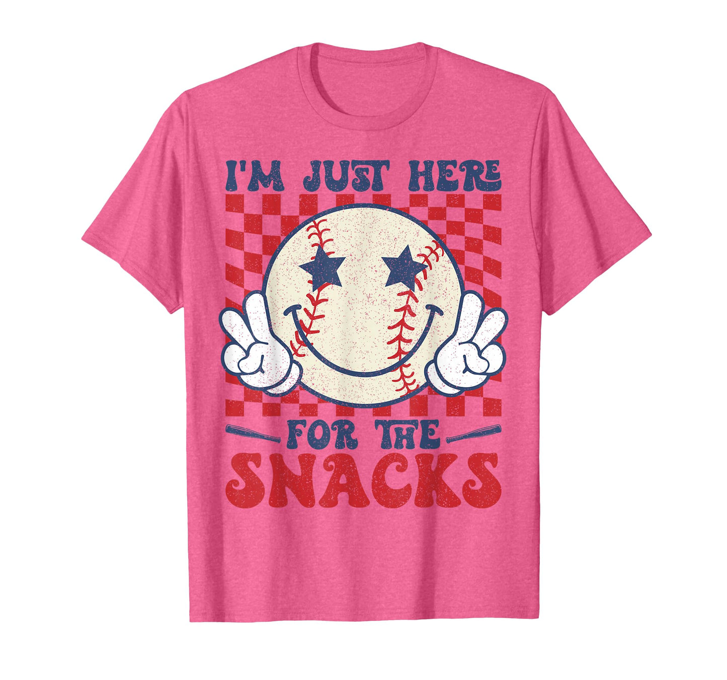 Retro I'm Just Here for the Snacks Baseball Boys Game Day T-Shirt