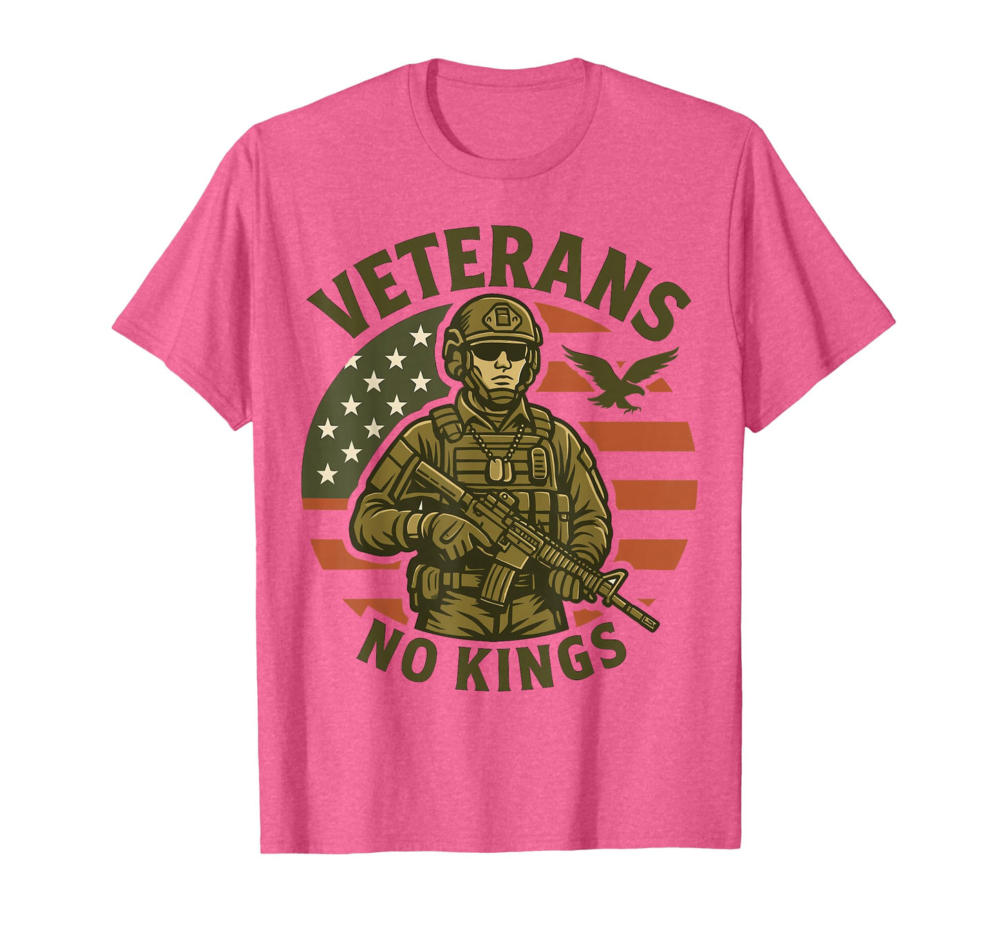 Veterans No Kings Patriotic Military Freedom Statement T-Shirt