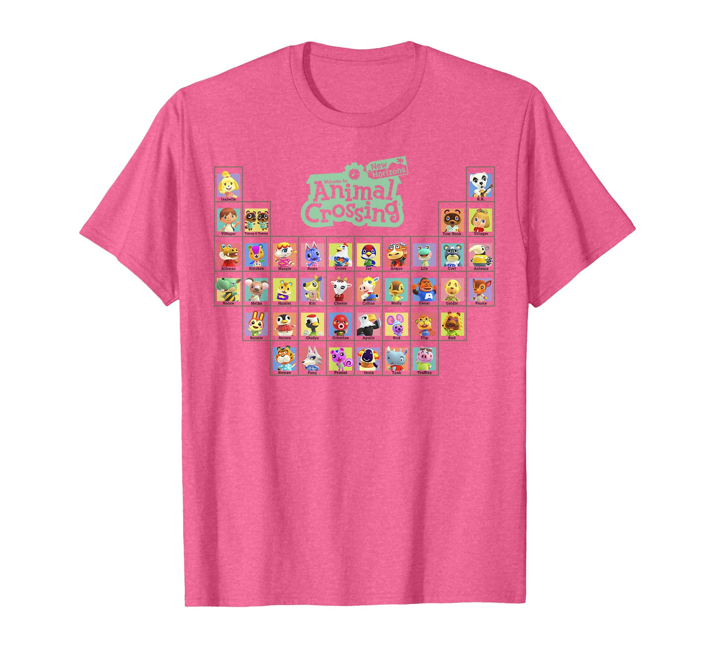 Animal Crossing: New Horizons Periodic Table Of Villagers T-Shirt
