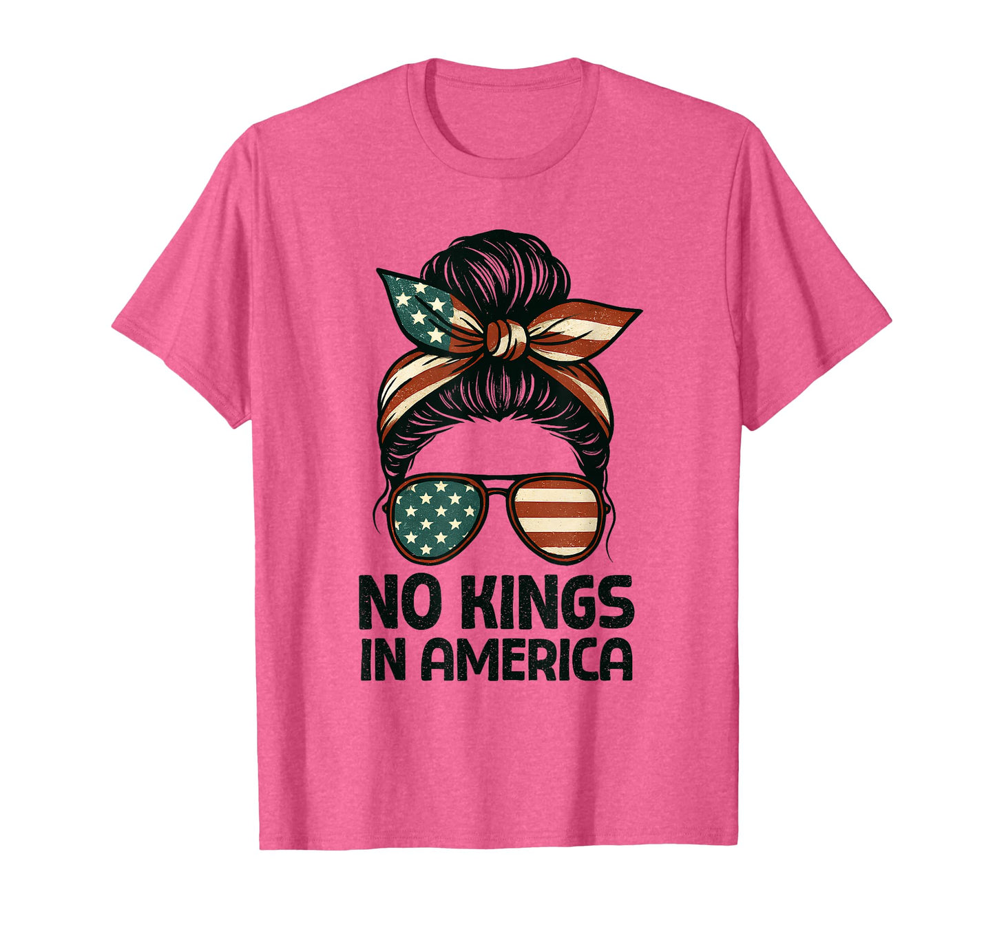 No Kings Womens Messy Bun T-Shirt