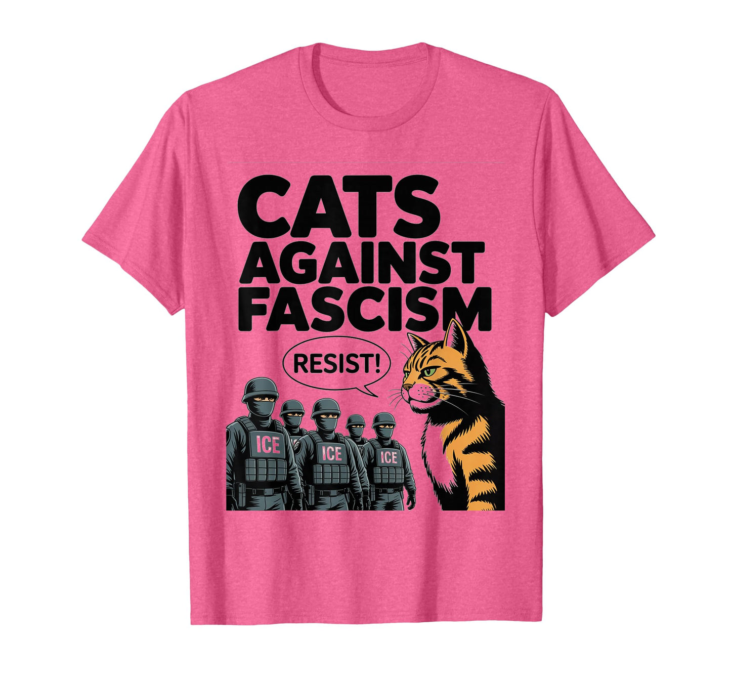 Cats Against Fascism Cat Fascist USA 50501 No Kings Resist T-Shirt