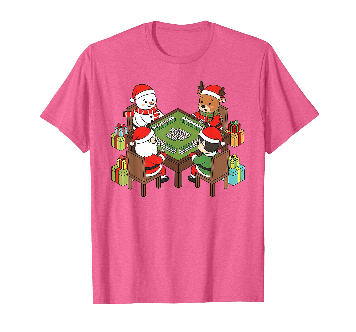 Funny Christmas Mahjong Santa Snowman Elf Reindeer Gift T-Shirt