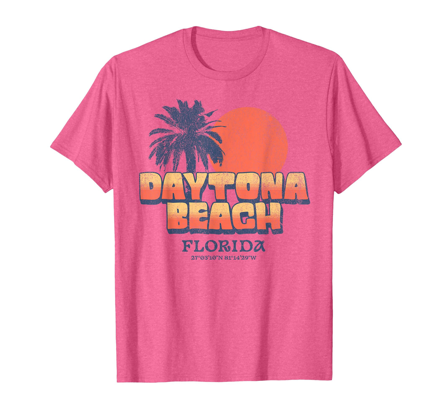 Daytona Beach Florida Retro Sunset Palm Tree Vacay Vintage T-Shirt