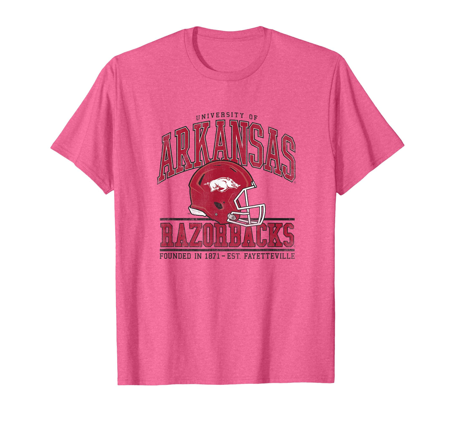 University of Arkansas Razorbacks Collegiate Football Helmet T-Shirt