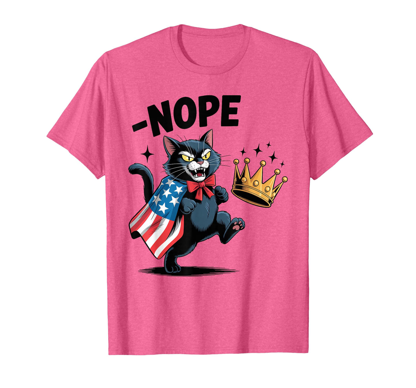 Funny Black Cat No Kings October 18 No Kings Day Men Women T-Shirt