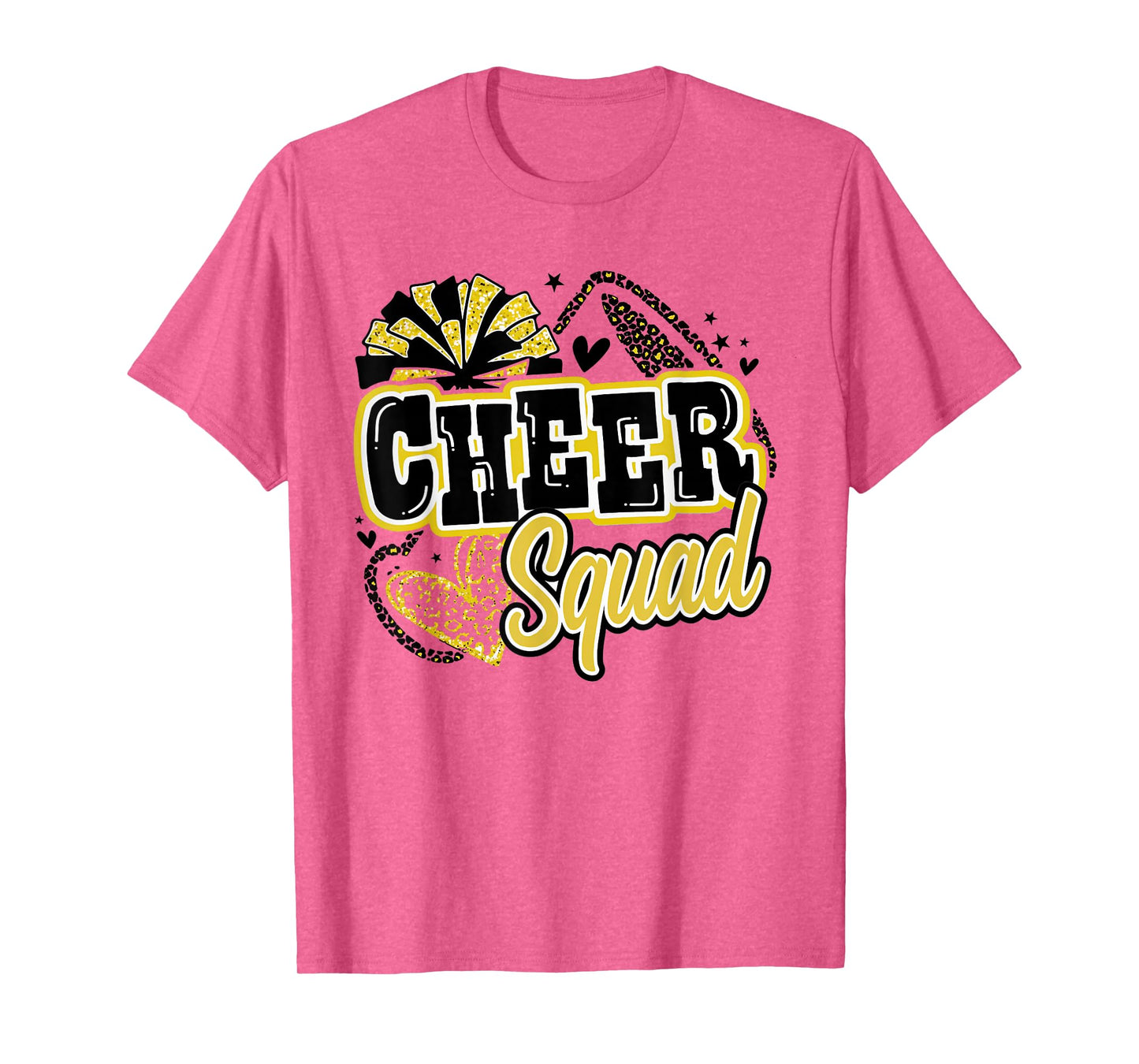 Cheer Squad Coquette Bow Sport Cheerleader Cheerleading Gold T-Shirt