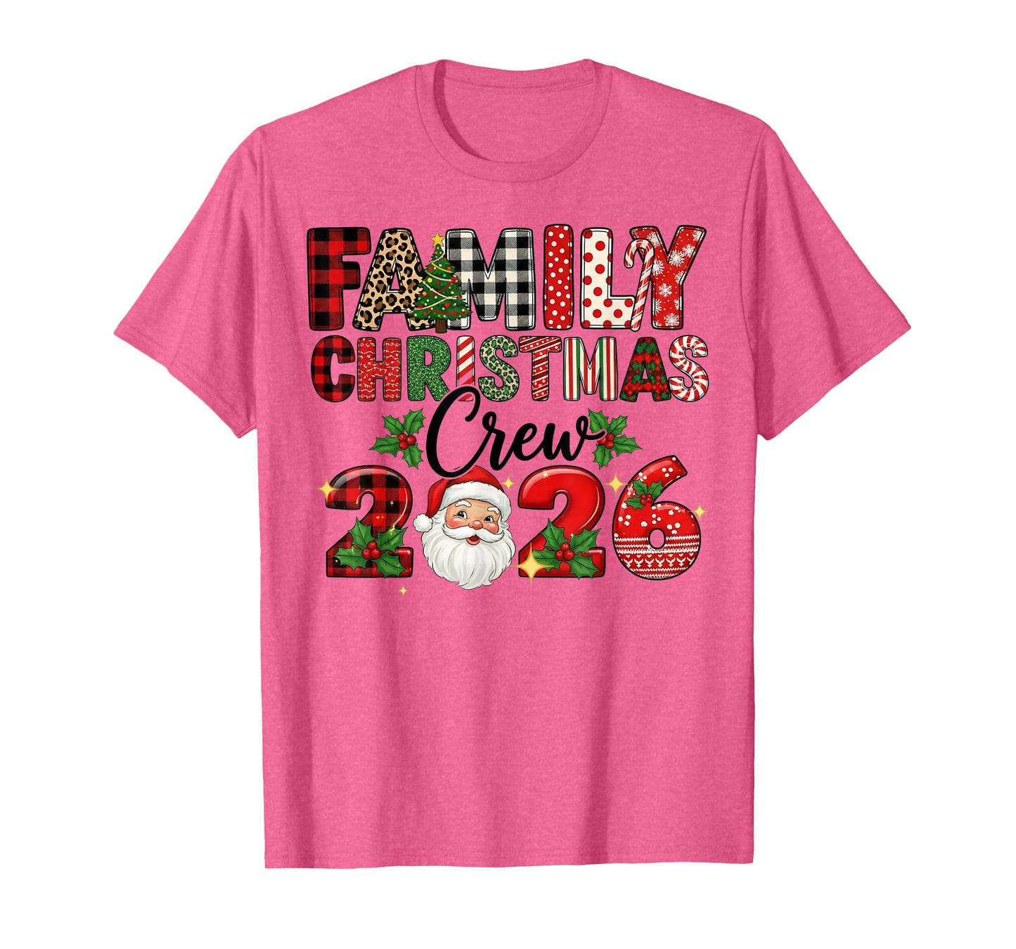 Retro Family Christmas Crew 2026 Squad Family Matching Xmas T-Shirt