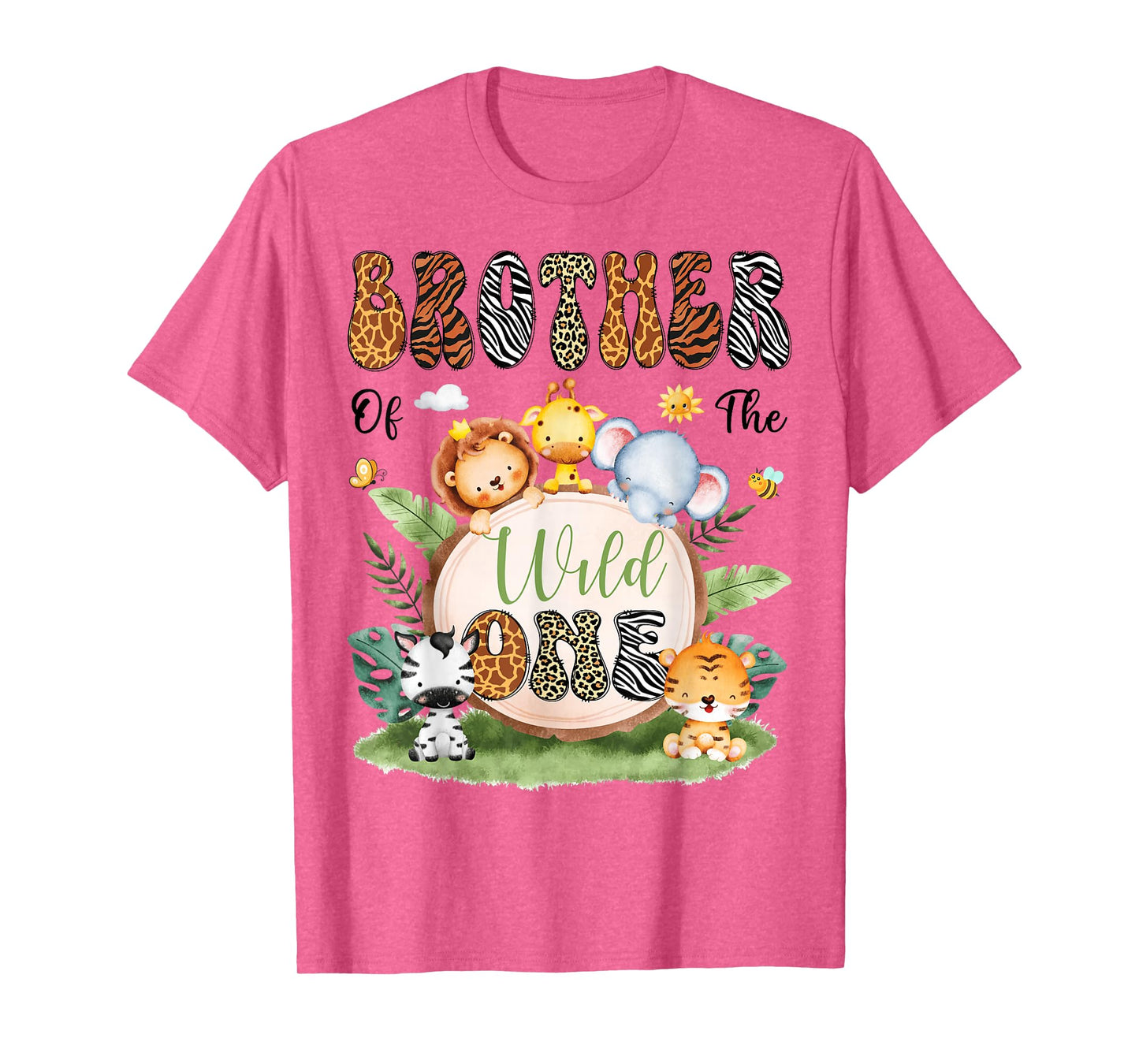 Brother Of The Wild One Safari Jungle 1St Birthday Boy T-Shirt