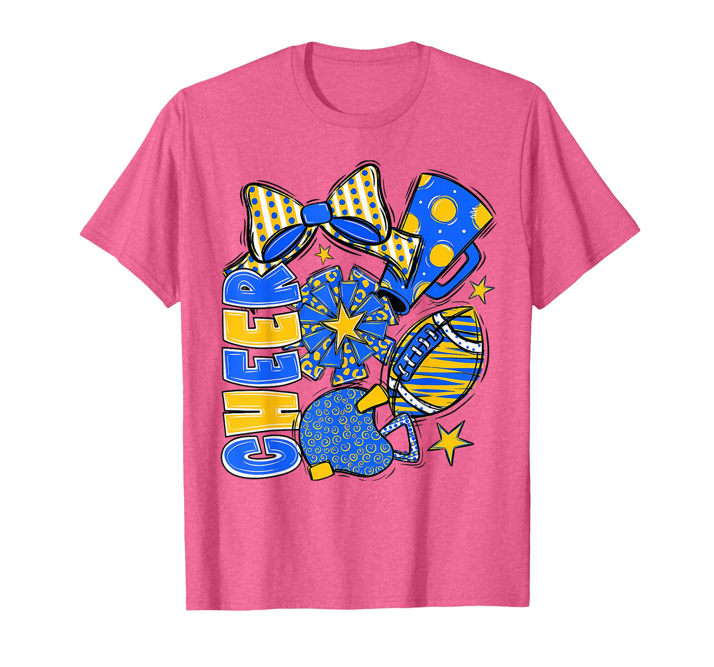 Cheer Mom Blue Cheerleader Game Day Cheer Mama Football T-Shirt