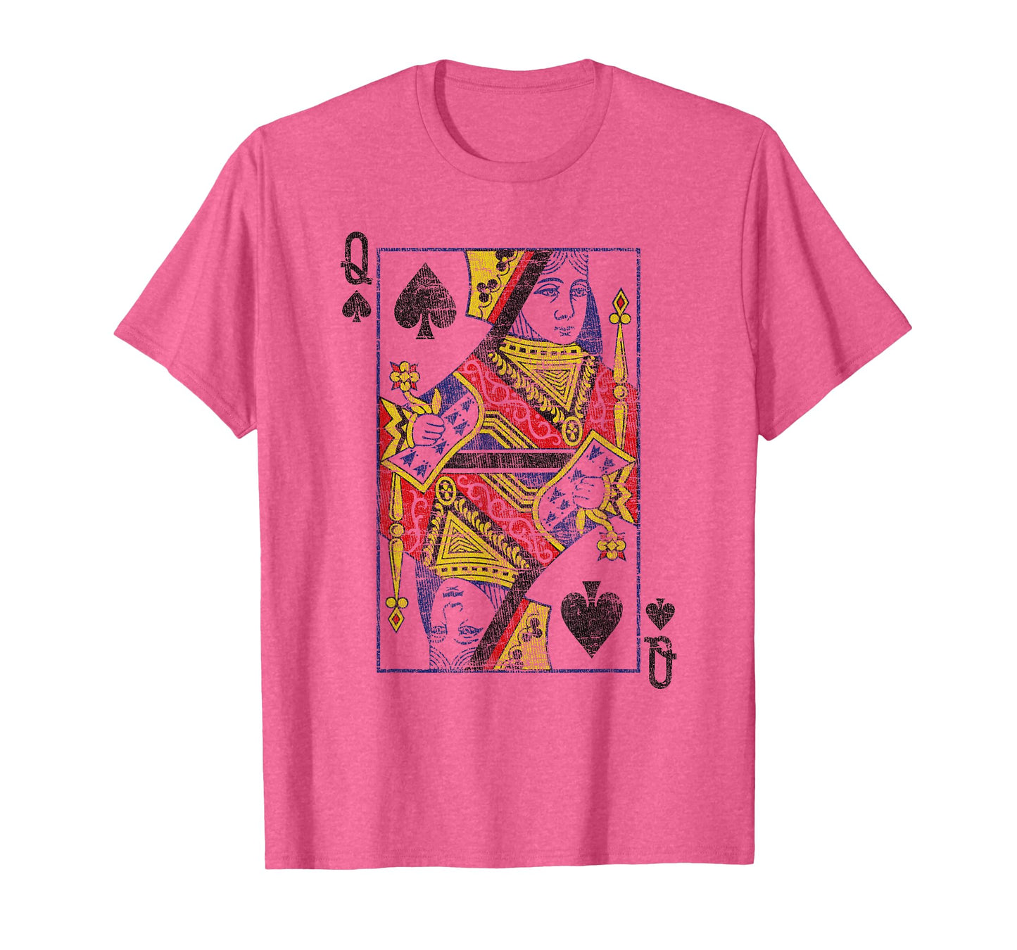 Lady of Spades Playing Cards Costume Poker Distressed T-Shirt