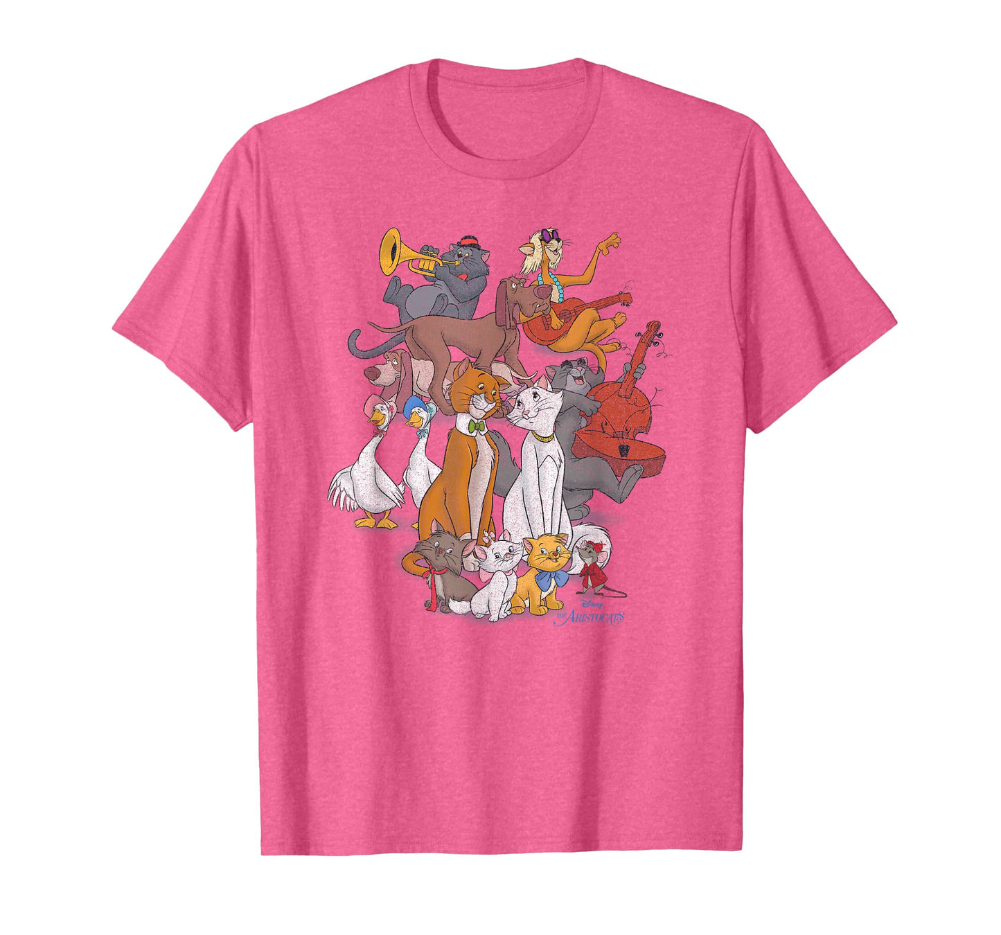Disney The Aristocats Characters Distressed Group Shot T-Shirt