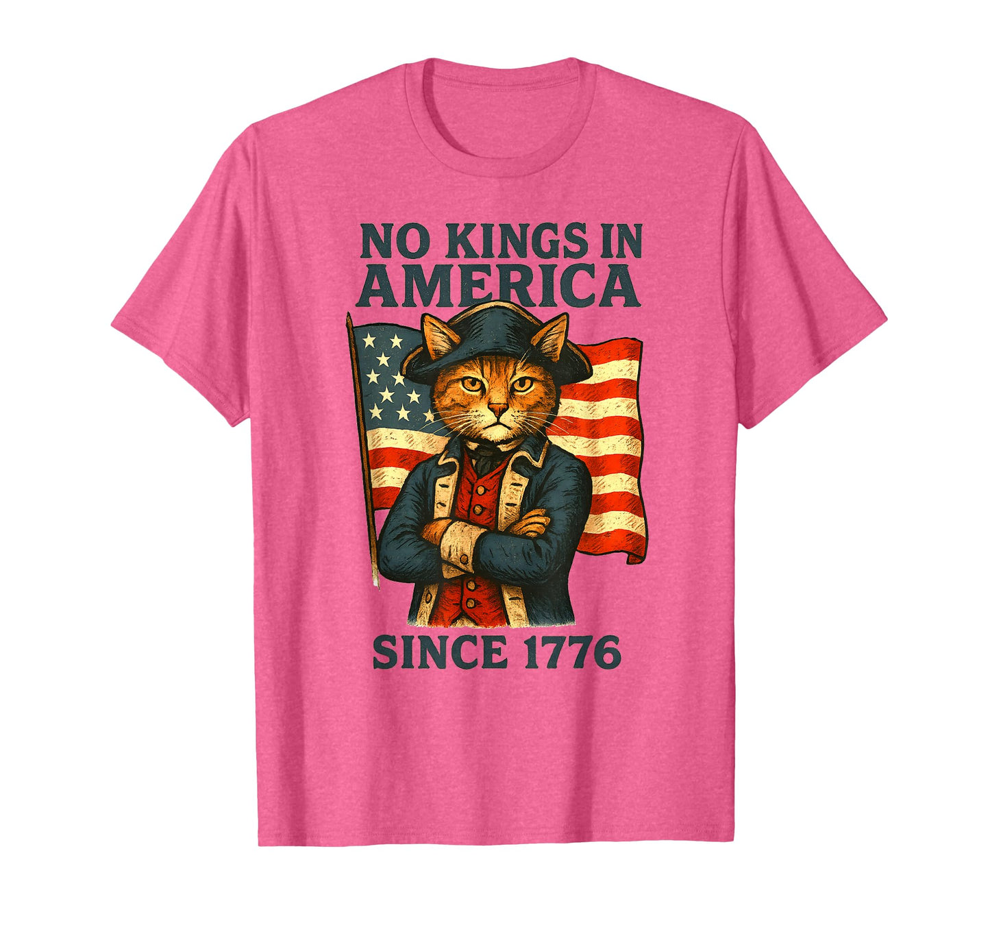 No Kings in America Patriotic Cat Since 1776 4th of July T-Shirt