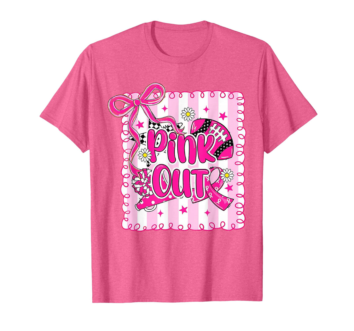 Football Pink Out Team Breast Cancer Awareness Month T-Shirt