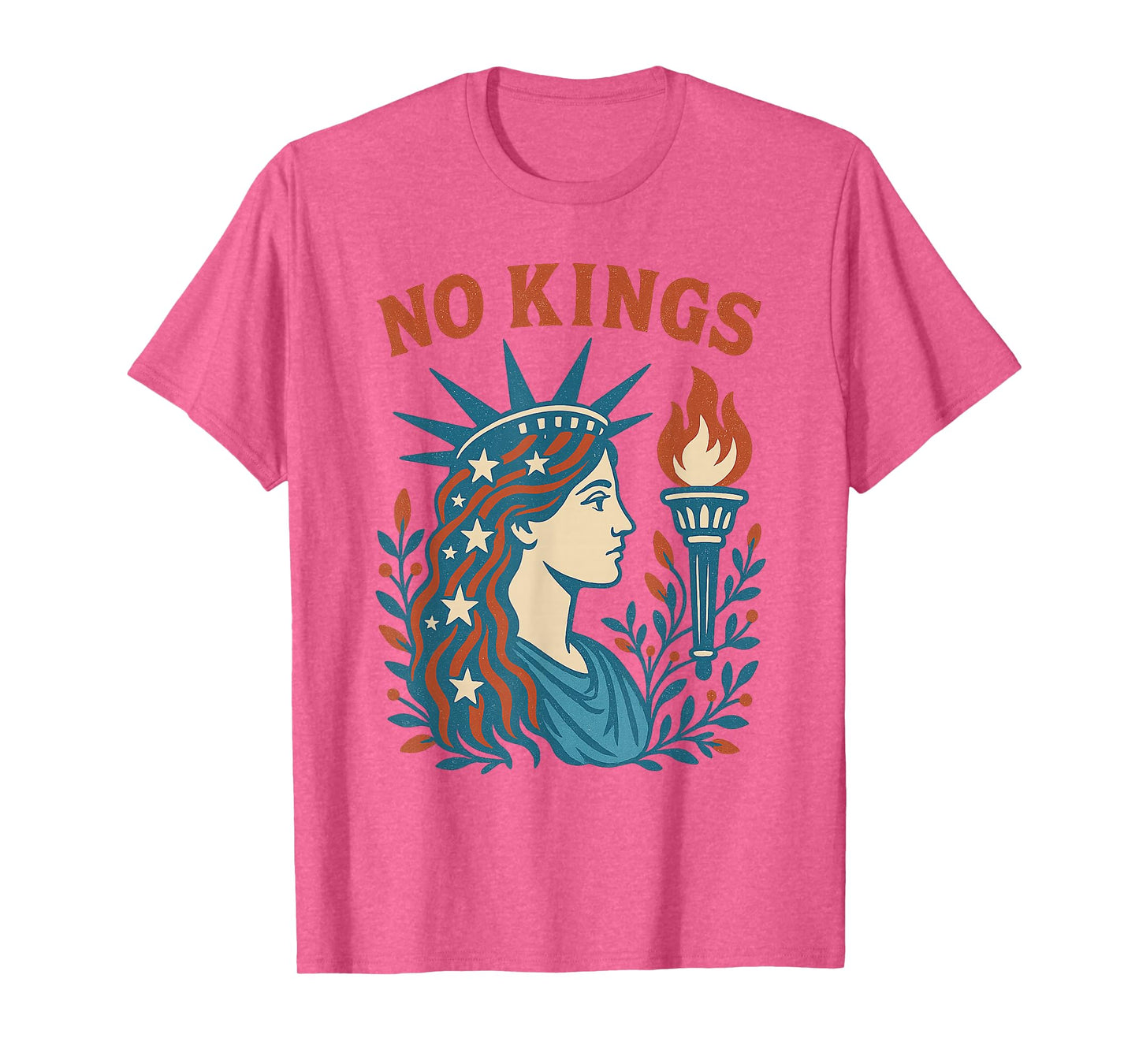 No Kings Retro Patriotic Woman Liberty Political T-Shirt