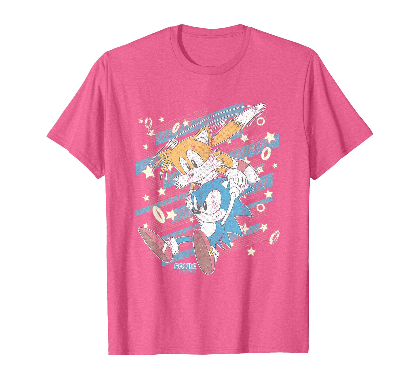 Sonic The Hedgehog Sonic & Tails Americana Distressed Logo T-Shirt