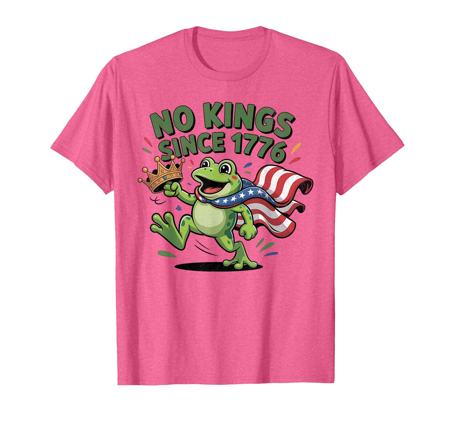 No Kings Since 1776 Vintage Frog Protest USA Flag T-Shirt