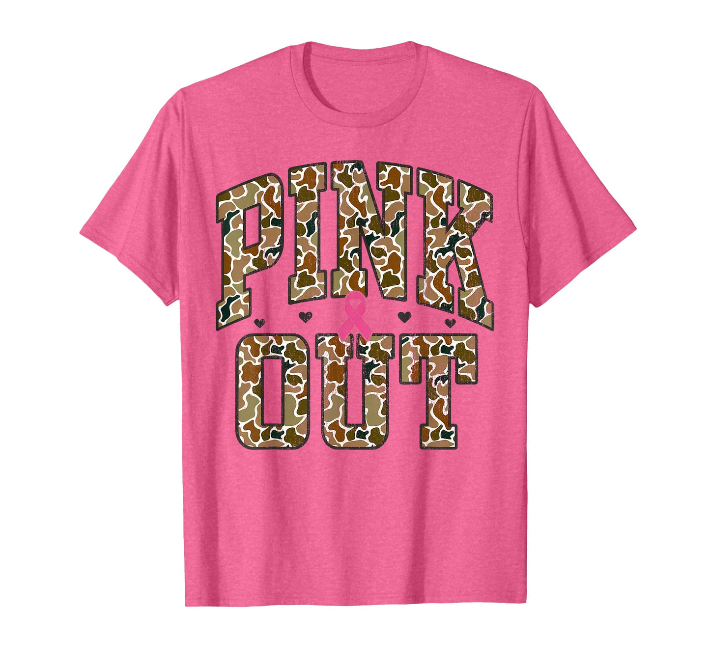 Old School Camouflage Pink Out Breast Cancer Awareness T-Shirt