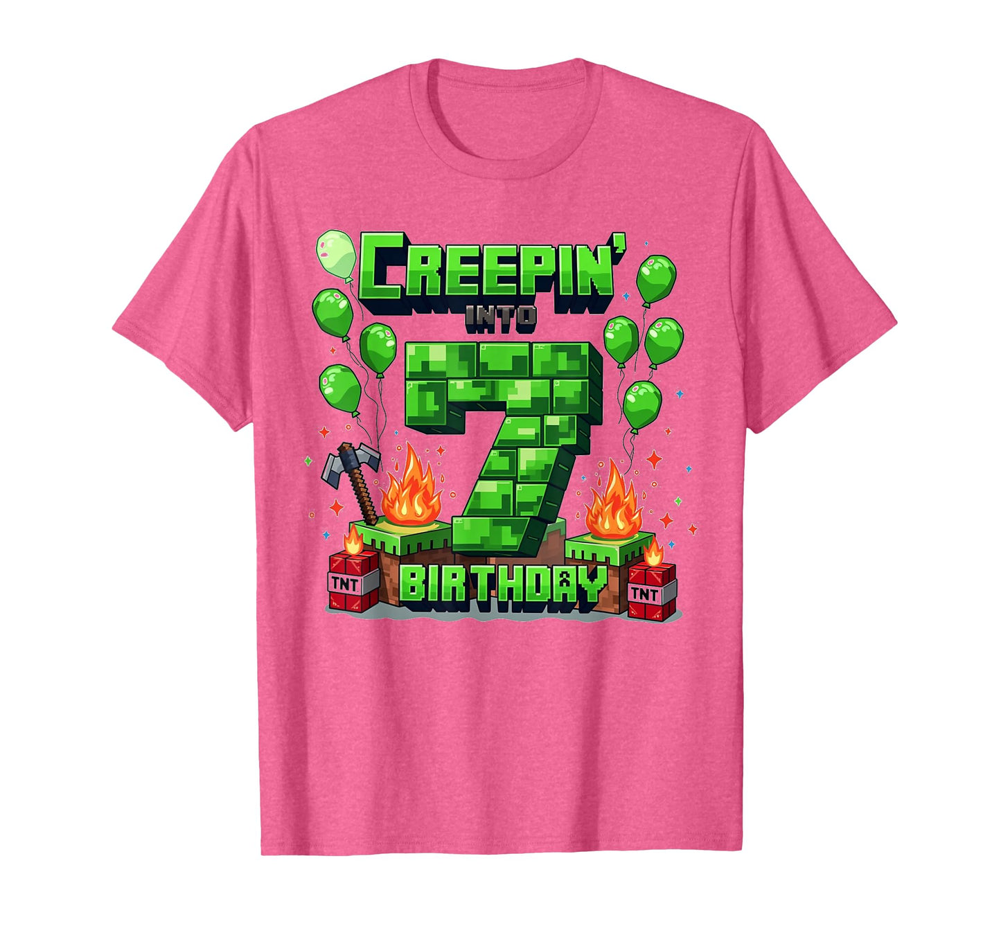 It's My 7th Birthday Boy Gamer Creepin’ Into 7 Gamer Pixel T-Shirt