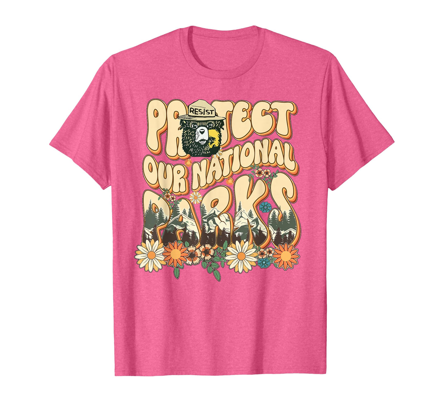 Floral Protect Our National Parks Retro Nature Conservation T-Shirt