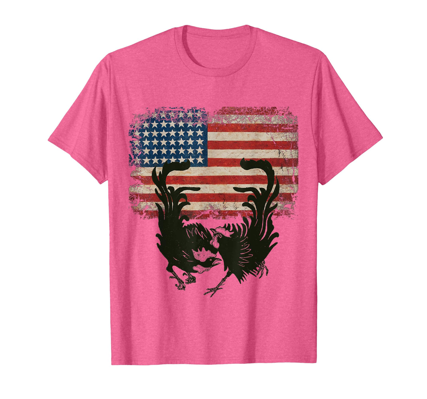 Vintage US Flag Fight Cock Fighting Game Fowl American flag T-Shirt for Women Men
