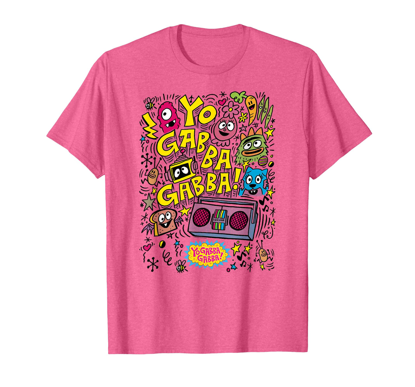 Yo Gabba Gabba! Boombox and Characters Sketch TV Show T-Shirt