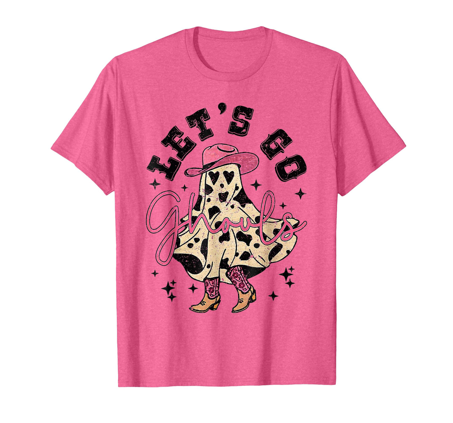 Let's Go Ghouls Ghost Cowgirl Western Halloween T-Shirt