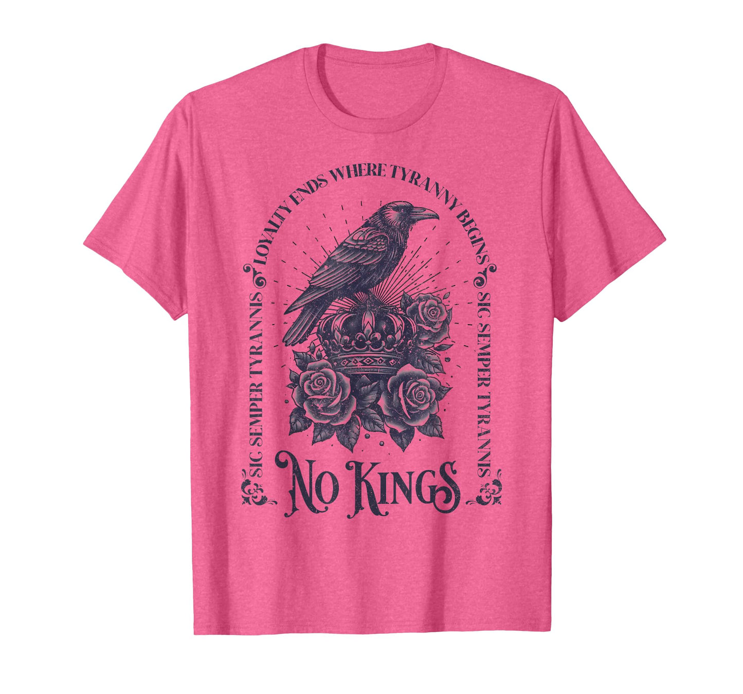No Kings Raven Political Protest Anti Tyranny Resistance T-Shirt