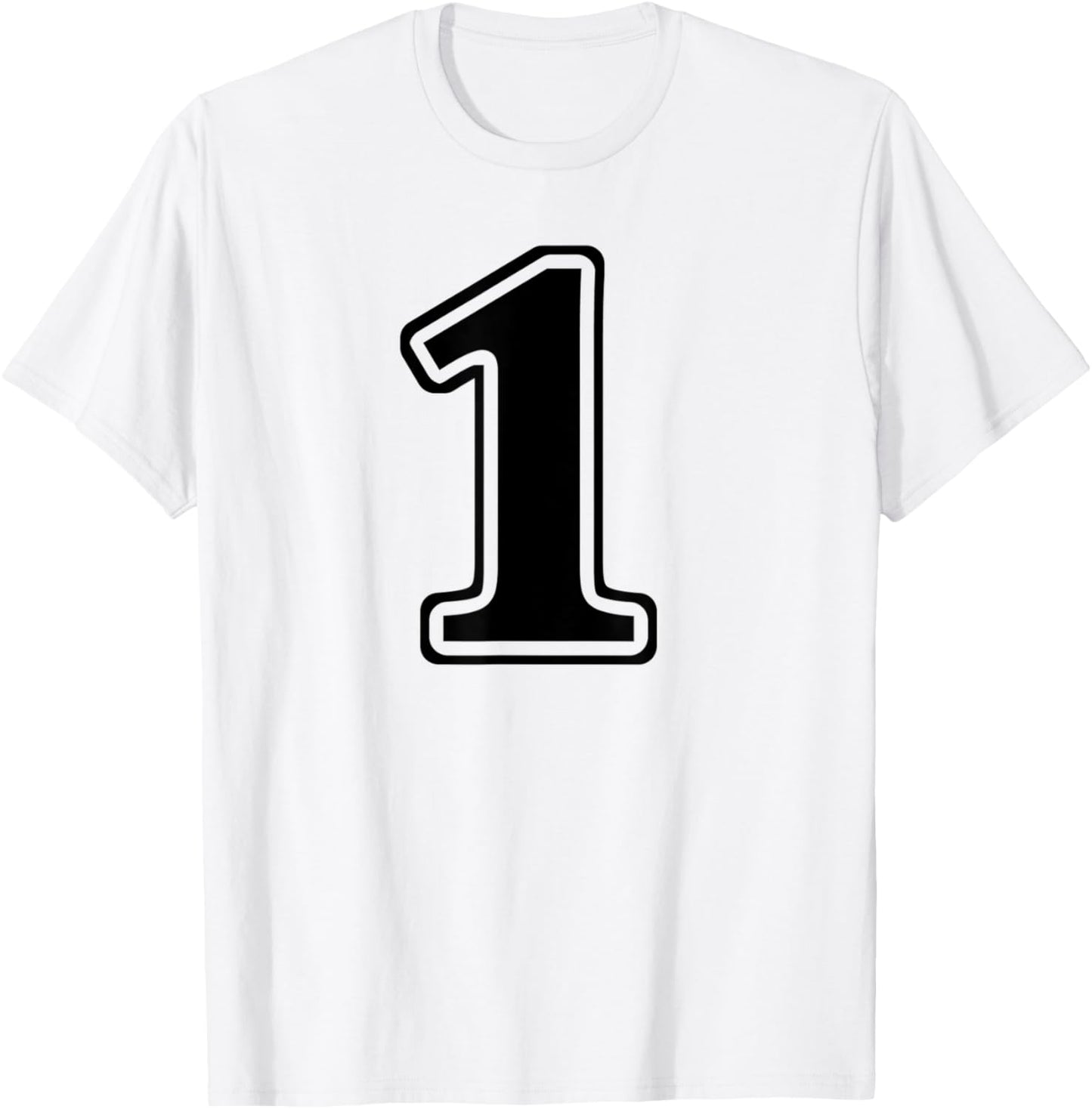 White 1 Number One Team Birthday Sport Uniform T-Shirt - T-Shirt | White