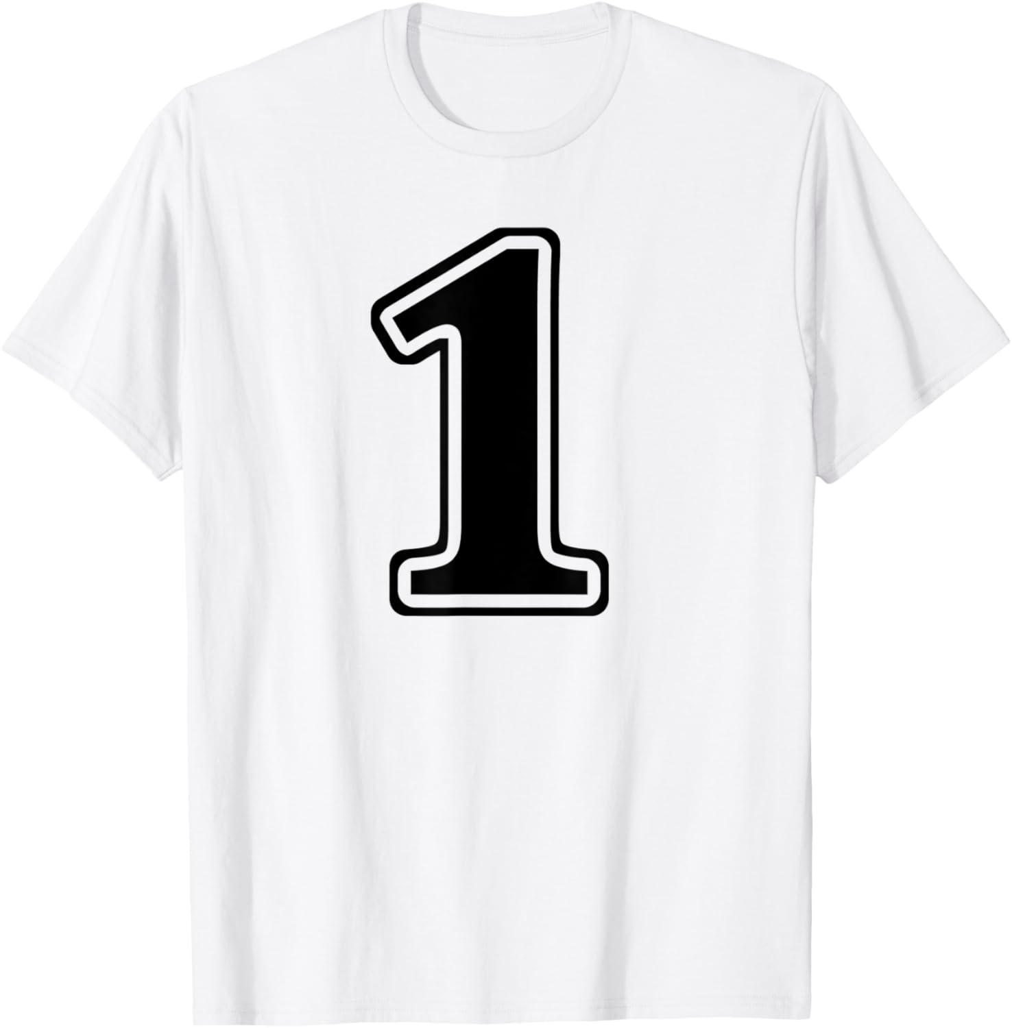 White 1 Number One Team Birthday Sport Uniform T-Shirt - T-Shirt | White