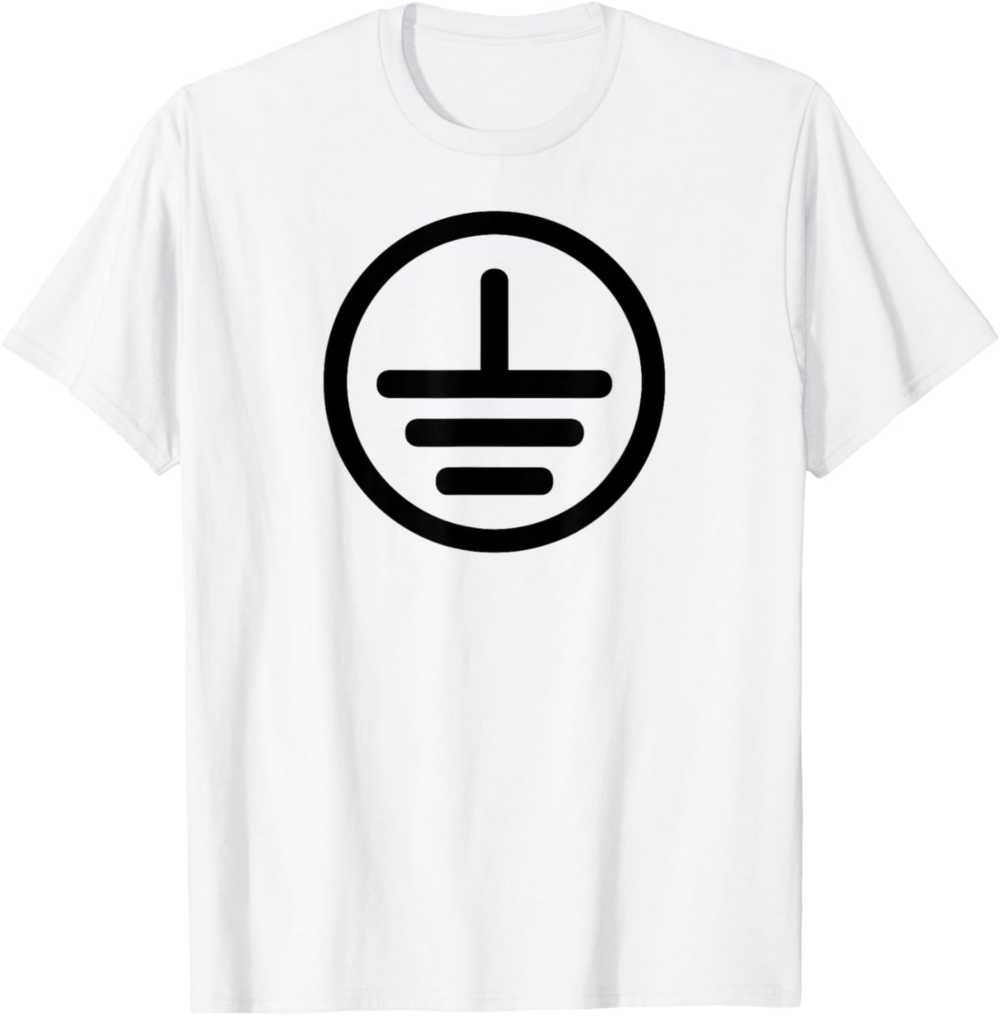 Electrical Ground Symbol Stay Grounded Electric Tech T-Shirt - T-Shirt | White