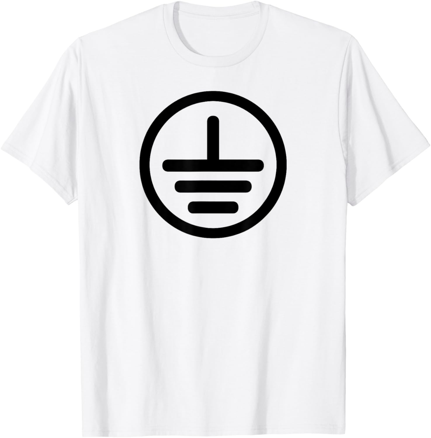 Electrical Ground Symbol Stay Grounded Electric Tech T-Shirt - T-Shirt | White
