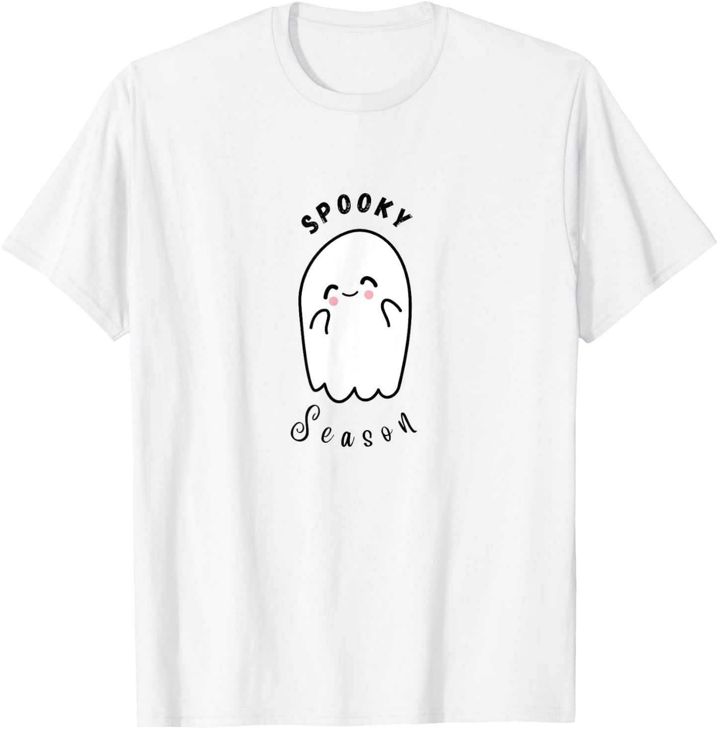 Cute Spooky Season Ghost Halloween T-Shirt - T-Shirt | White