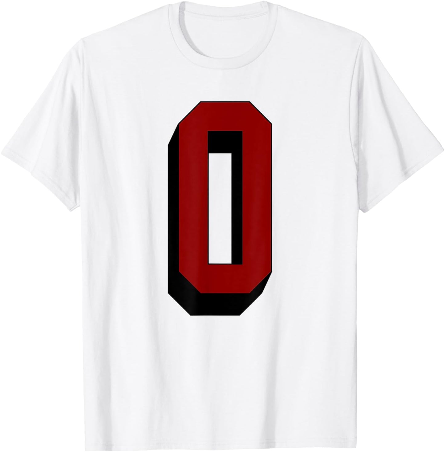 #0 Number 0 Varsity Fan Sports Team White Jersey T-Shirt - T-Shirt | White