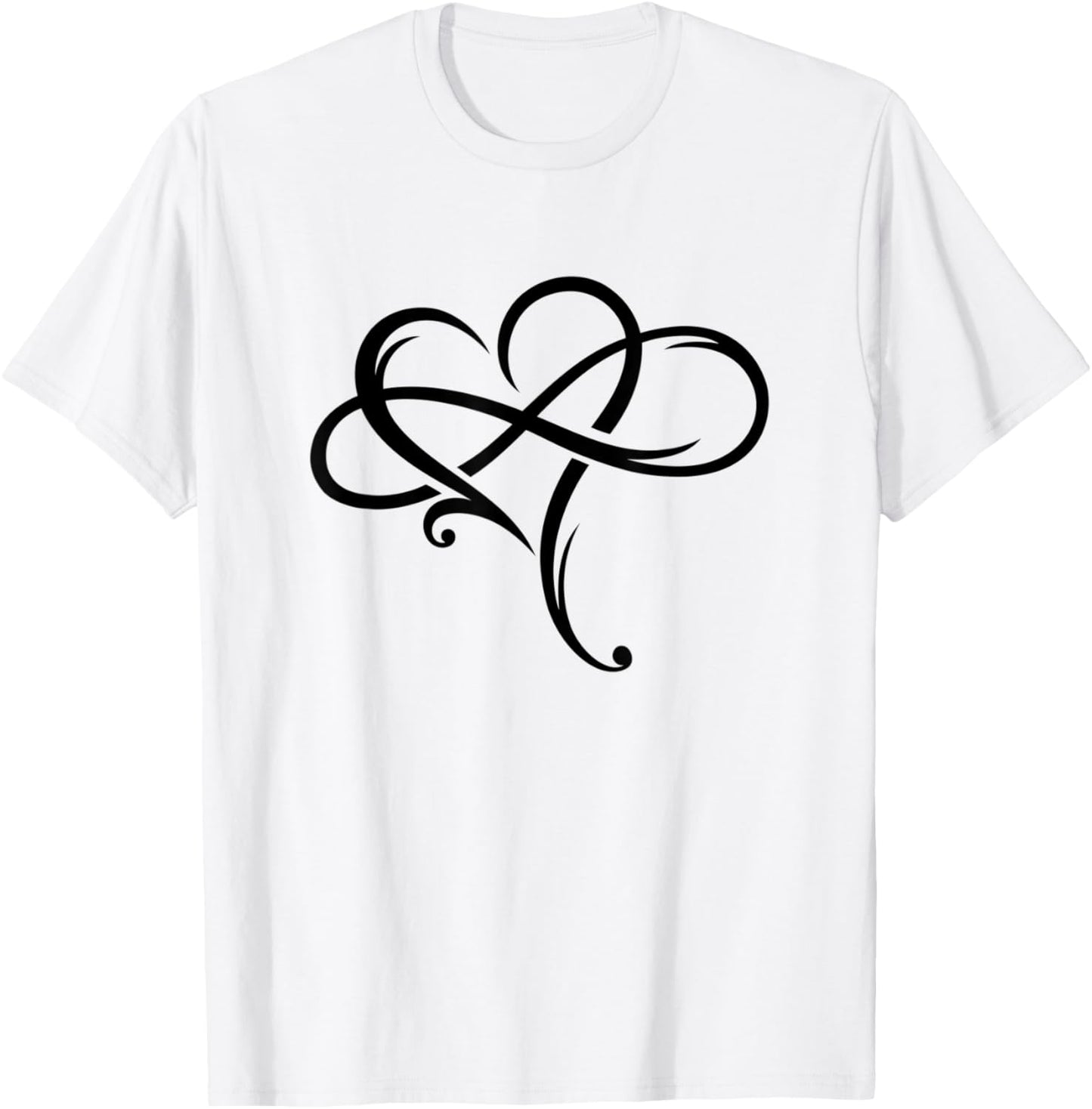 Cute Heart for Valentine's Day with Infinity Symbol in love T-Shirt - T-Shirt | White